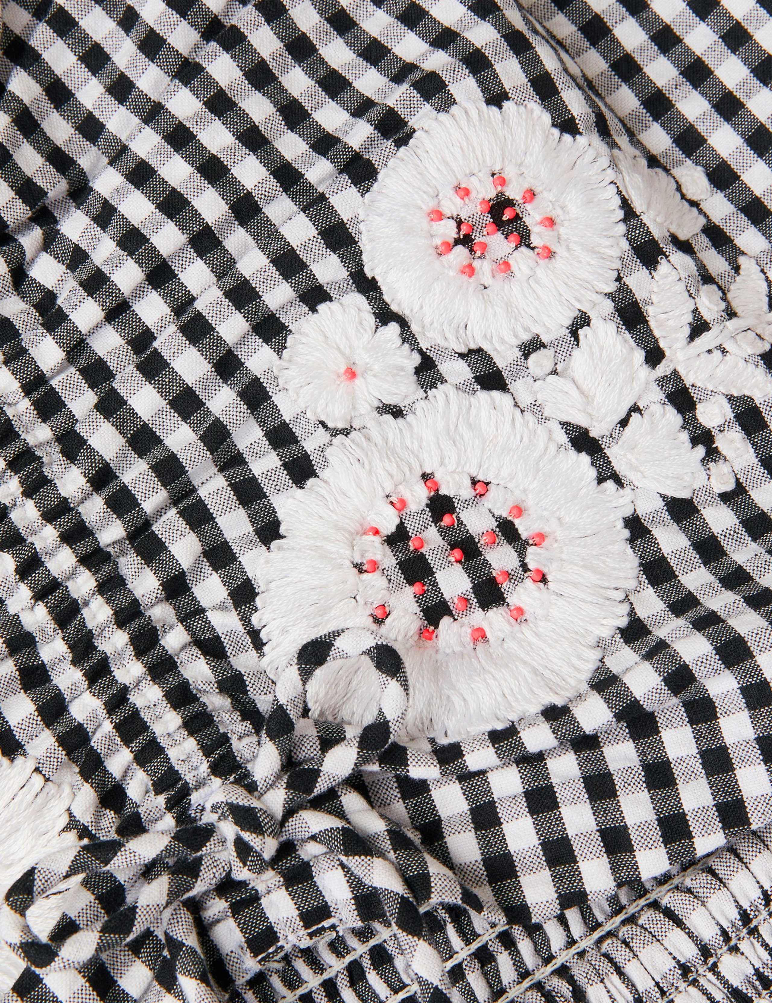 Pure Cotton Gingham Floral Embroidery Dress (7-15 Years) 3 of 3