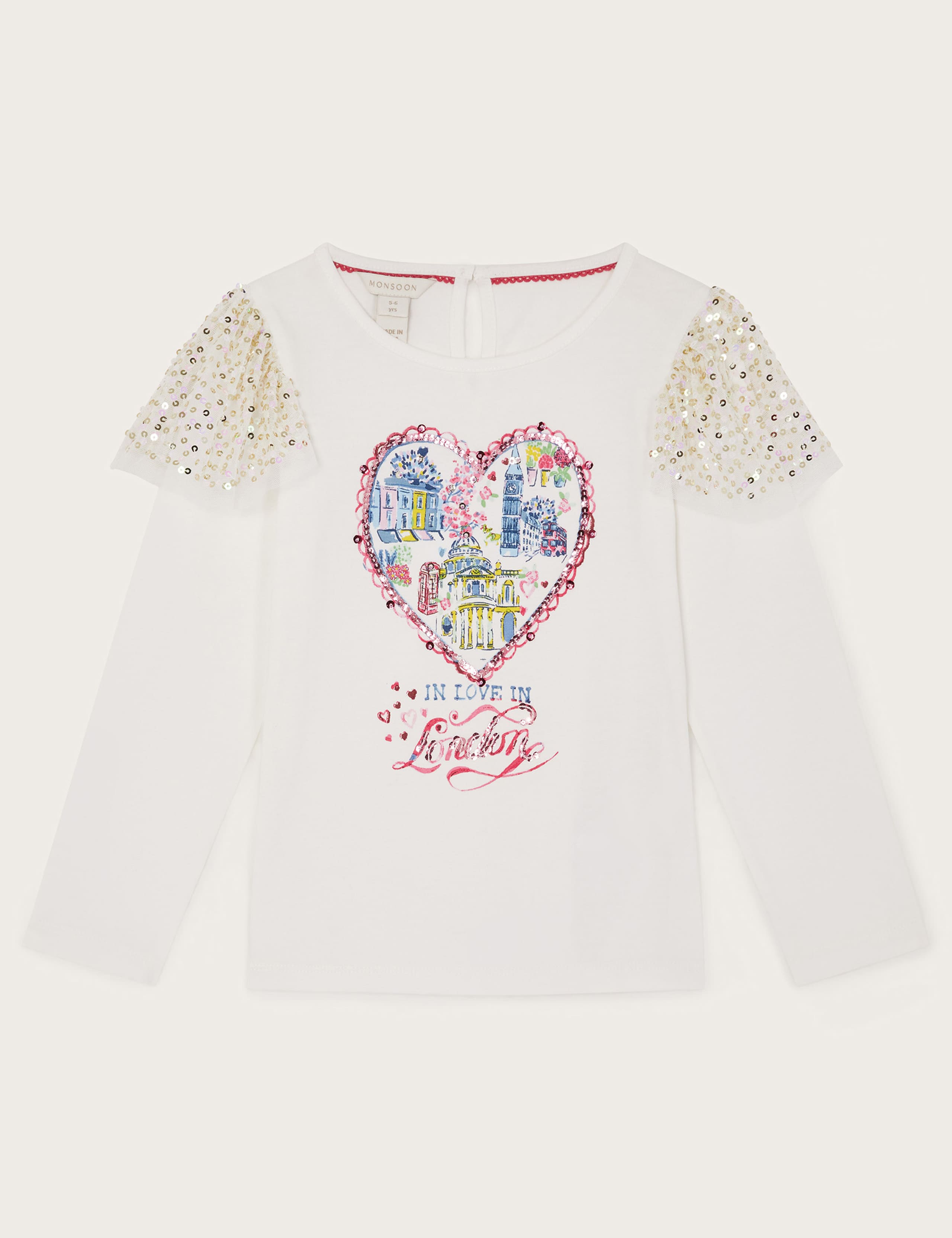 Pure Cotton London Graphic Frill Top (3-13 Yrs) 4 of 4