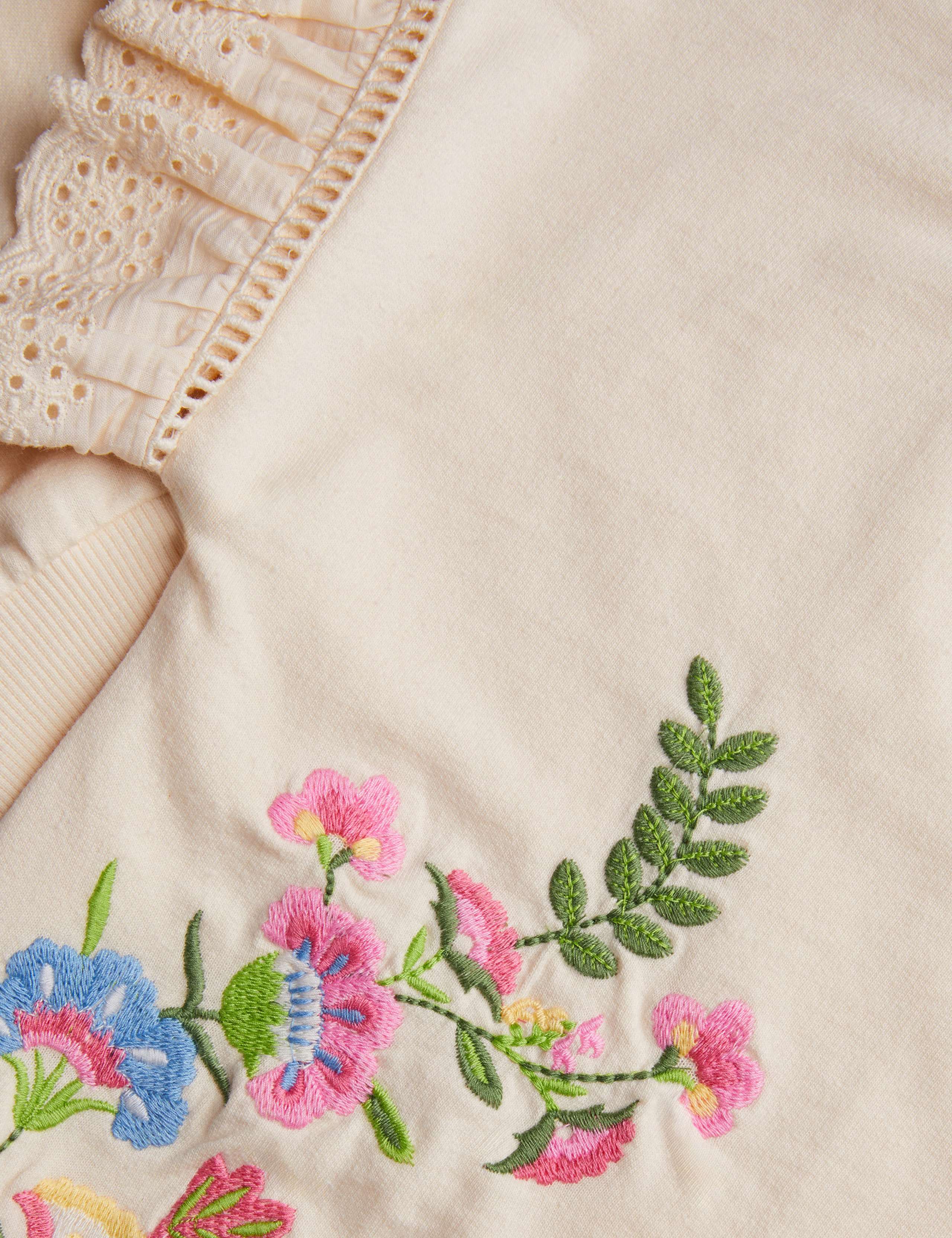 Pure Cotton Flower Embroidered Jumper (3-13 Yrs) 3 of 3