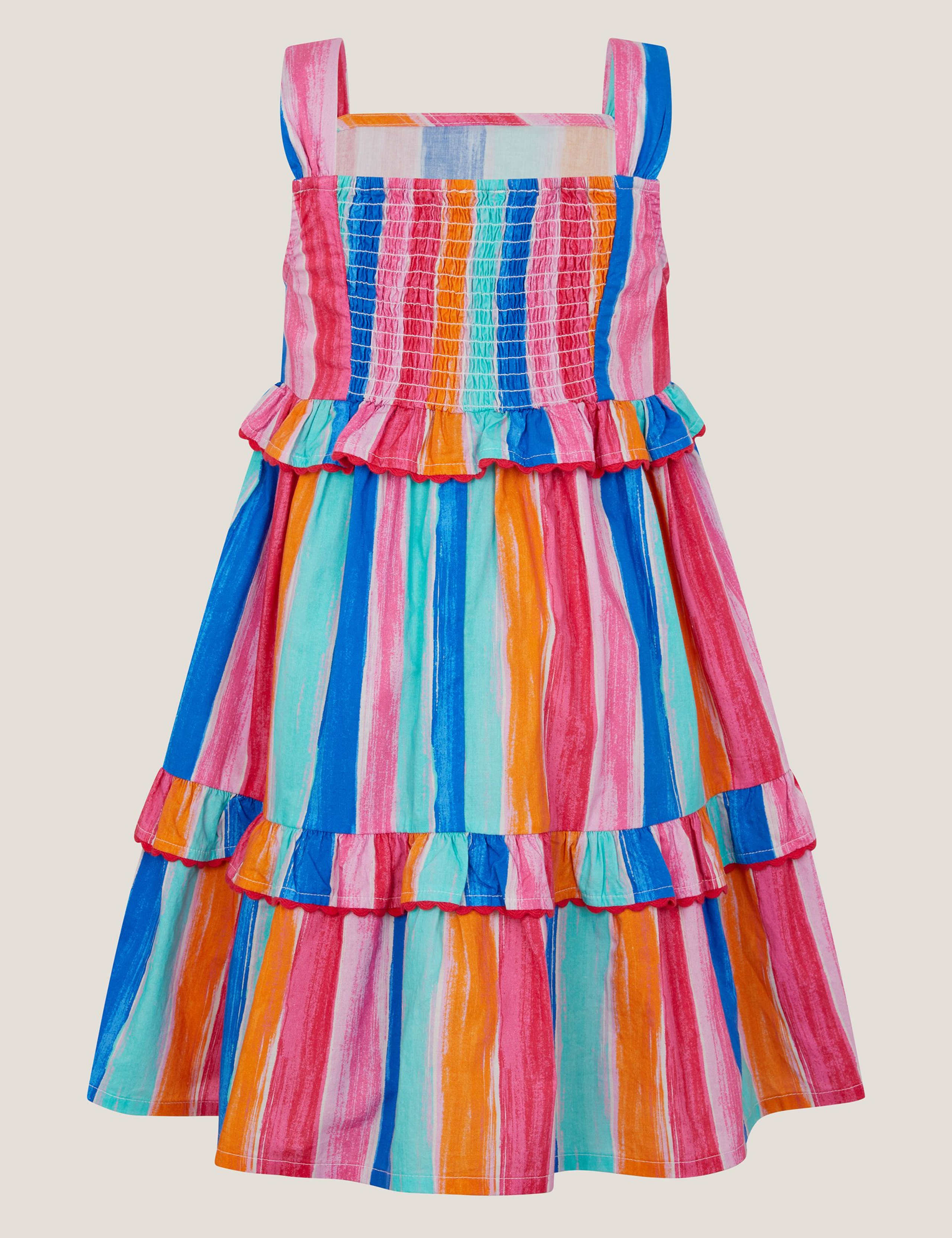 Pure Cotton Striped Tiered Dress (2-13 Years) 2 of 3