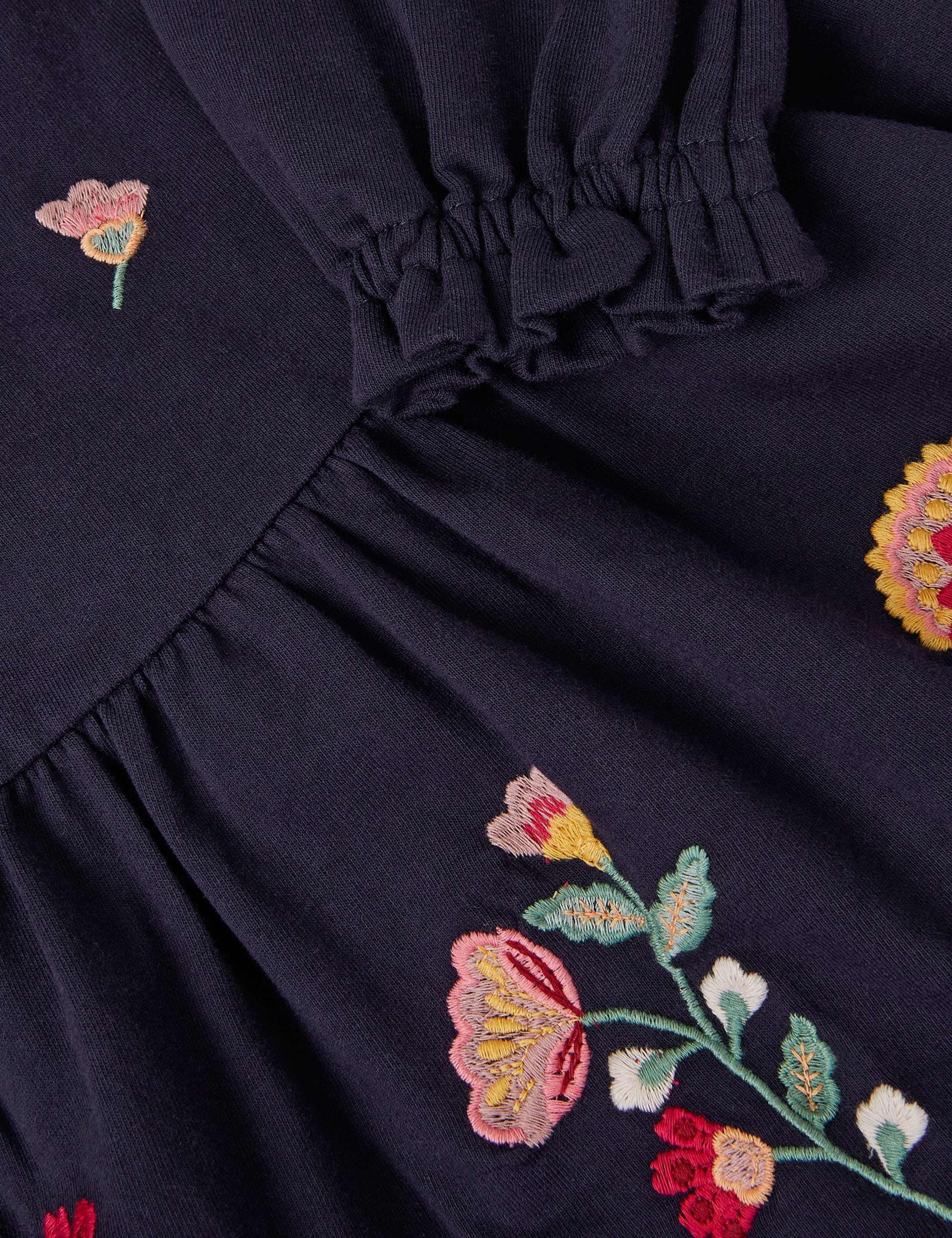 Pure Cotton Floral Embroidered Tiered Dress (3-13 Yrs) 3 of 4