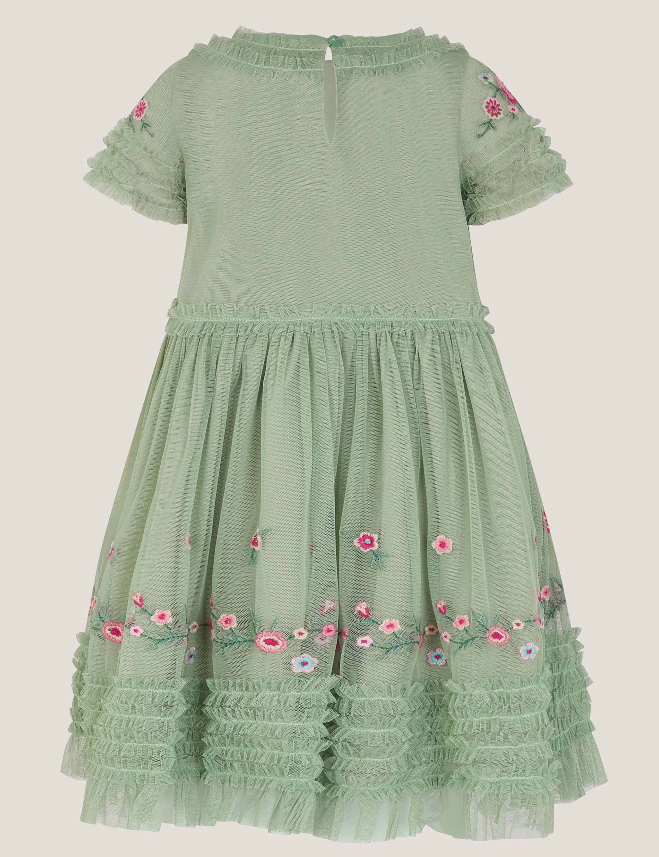 Floral Embroidered Ruffle Tulle Dress (3-15 Yrs) 3 of 4