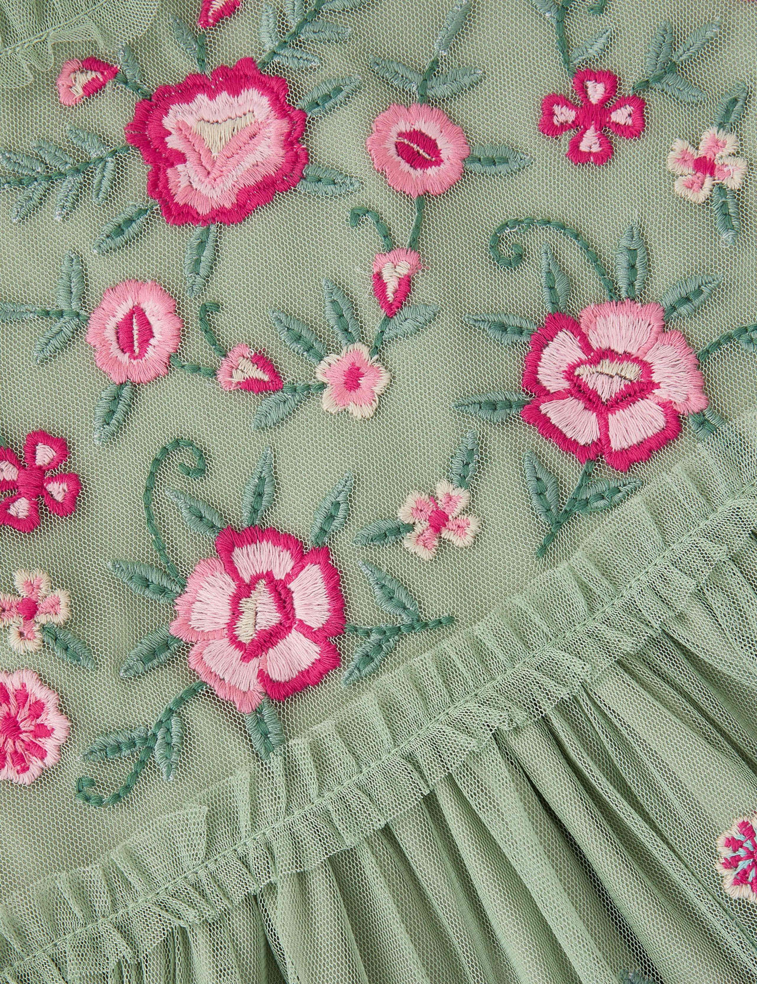 Floral Embroidered Ruffle Tulle Dress (3-15 Yrs) 4 of 4