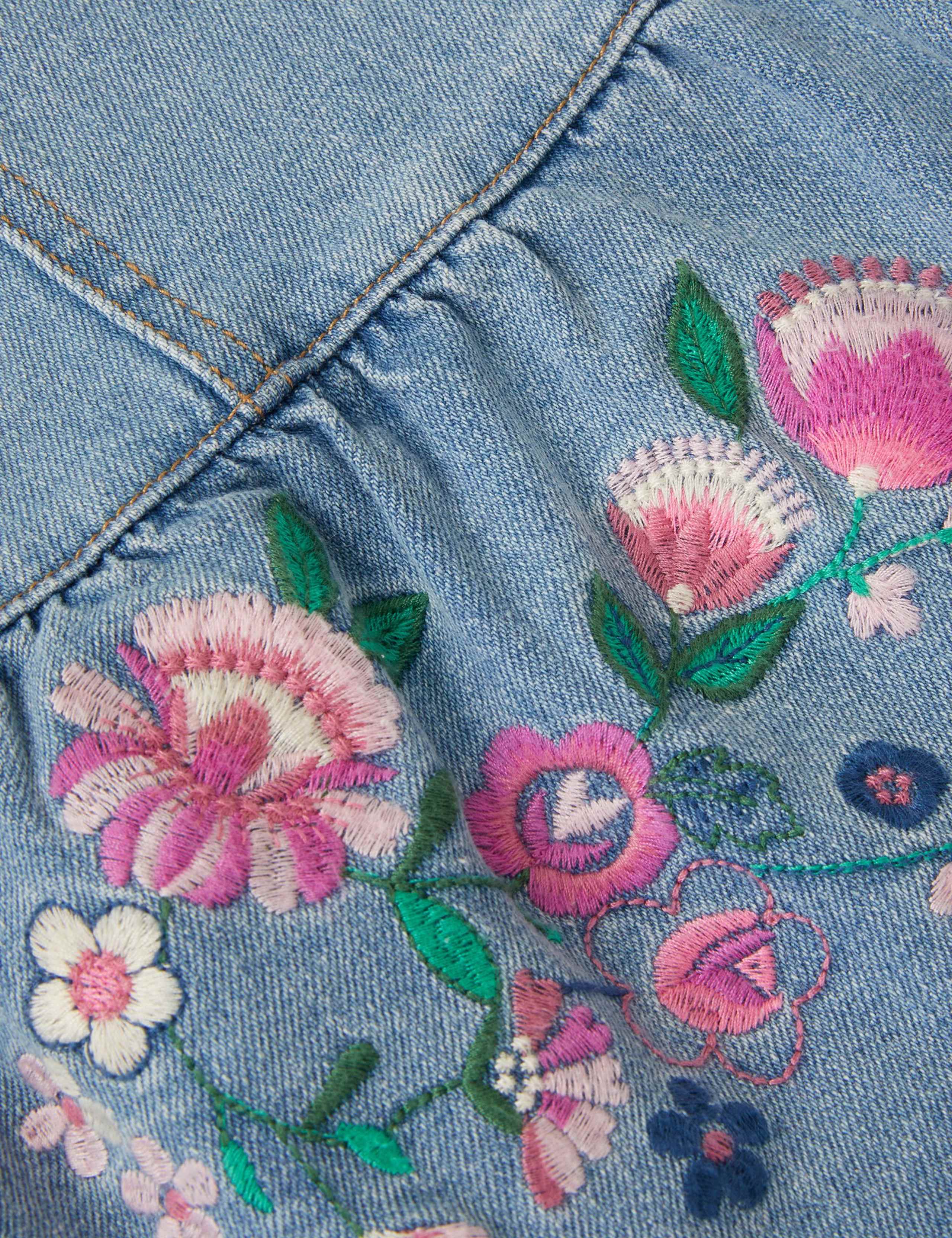 Cotton Rich Denim Embroidered Frill Dress (3-13 Years) 3 of 4