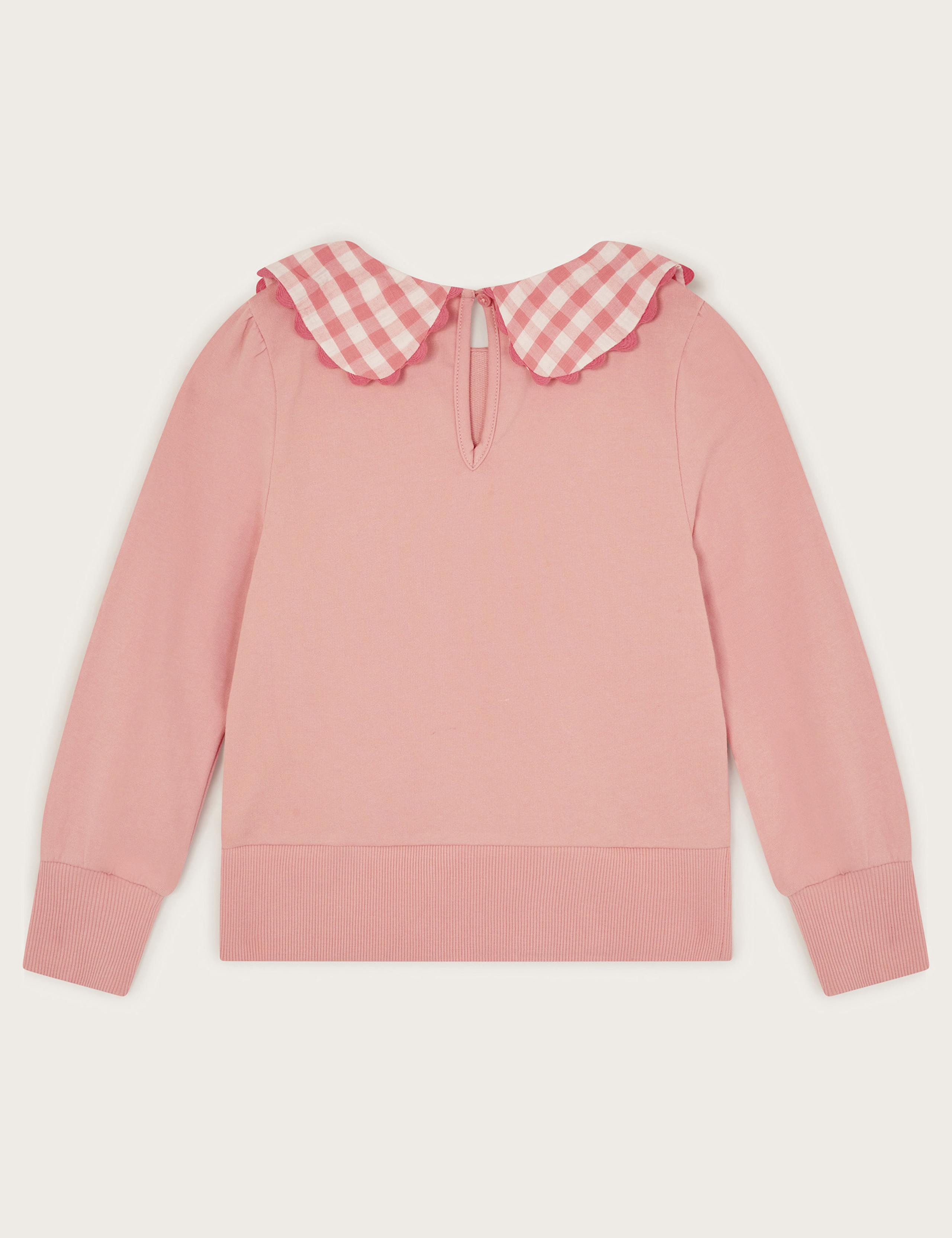Pure Cotton Flower Collared Jumper (3-13 Yrs) 2 of 3