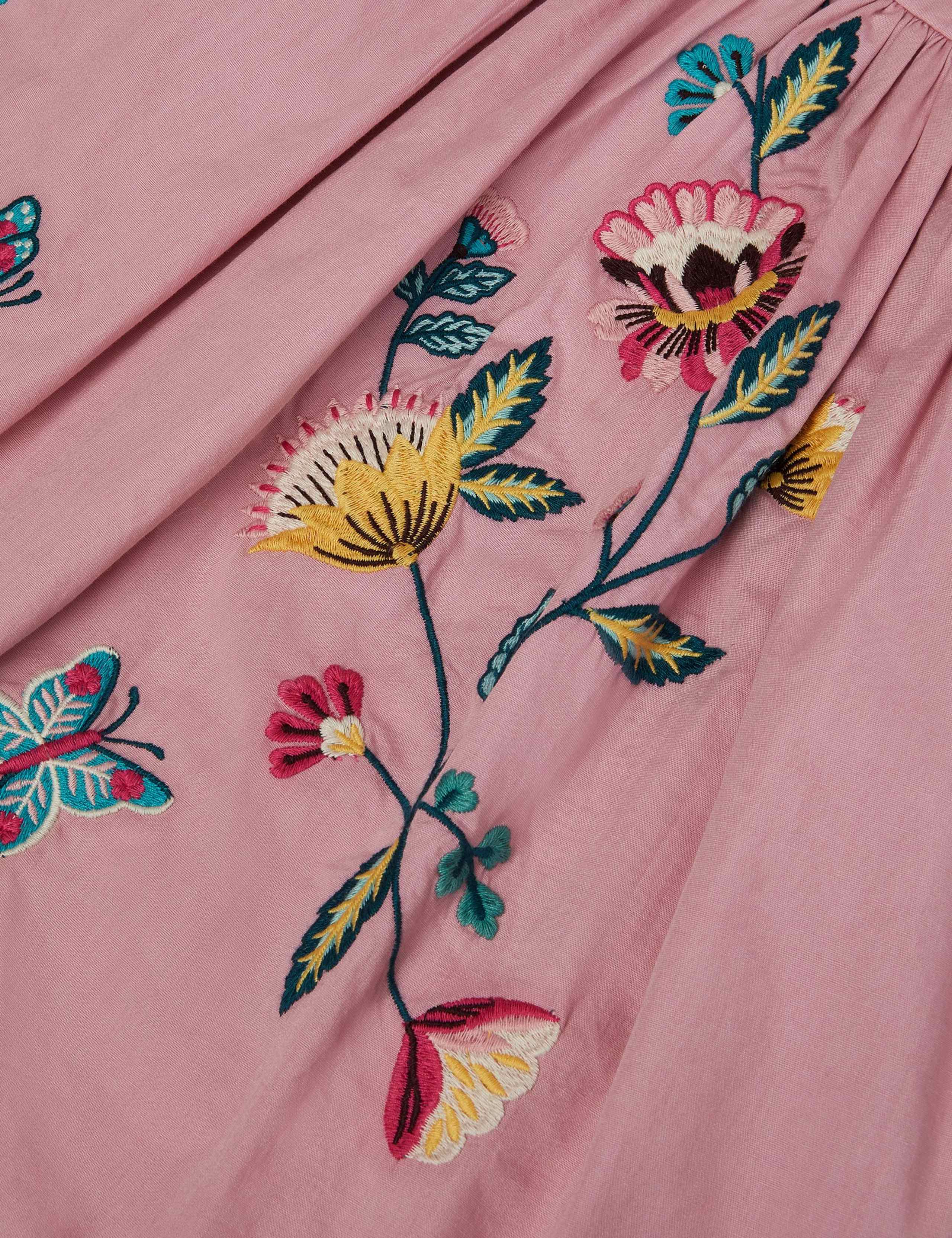 Pure Cotton Floral Embroidered Dress (3-14 Yrs) 4 of 4