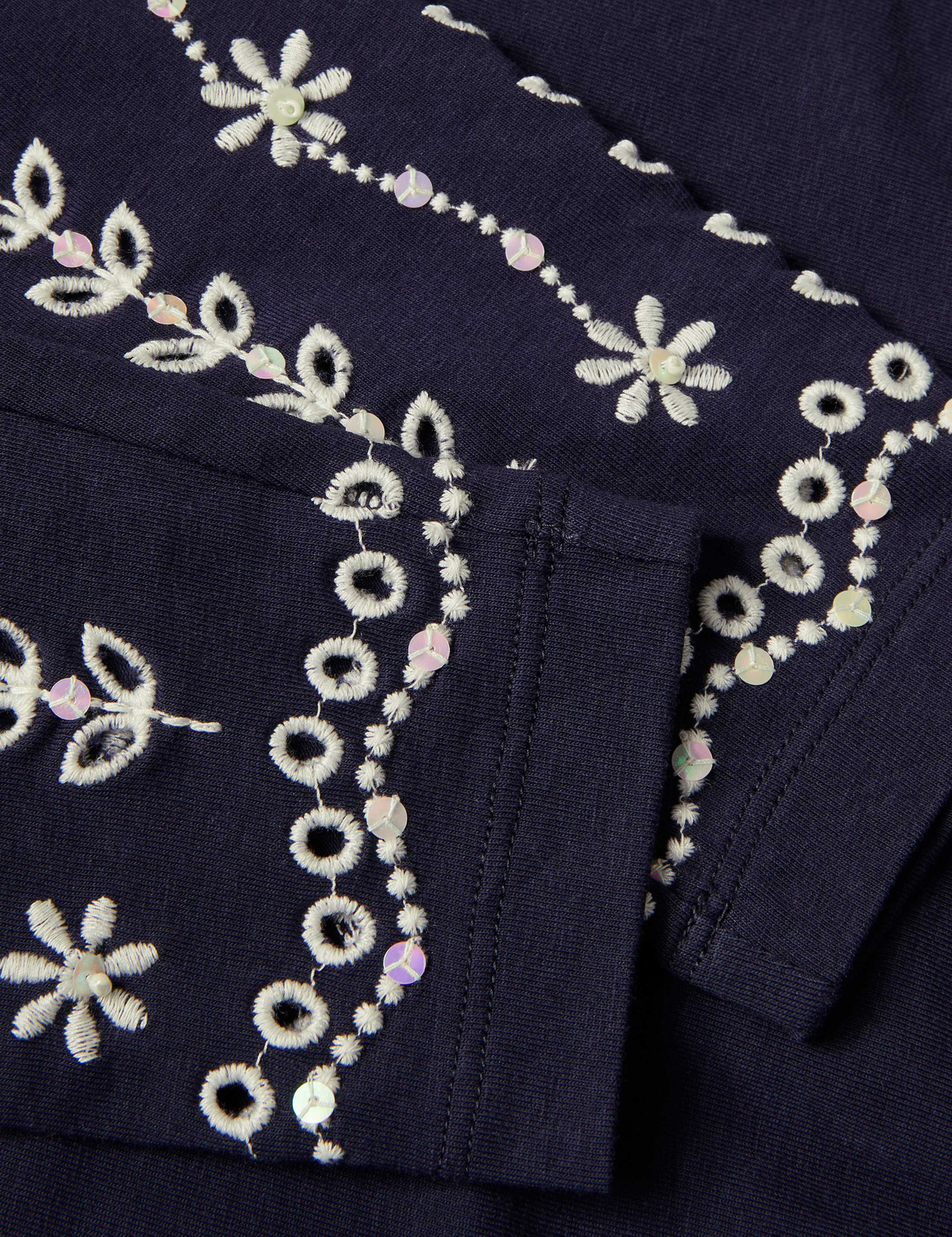 Cotton Rich Sequin Broderie Leggings (3-13 Yrs) 2 of 4