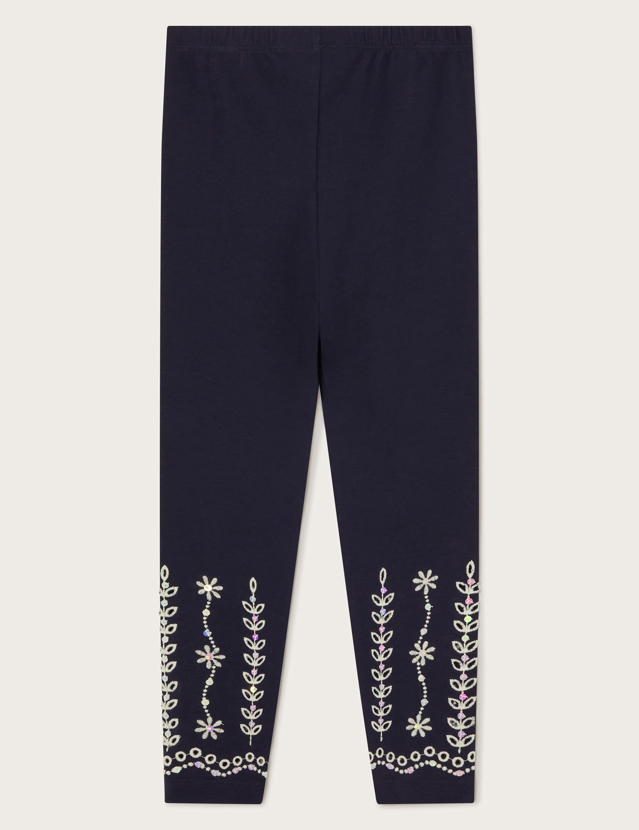 Cotton Rich Sequin Broderie Leggings (3-13 Yrs) 4 of 4