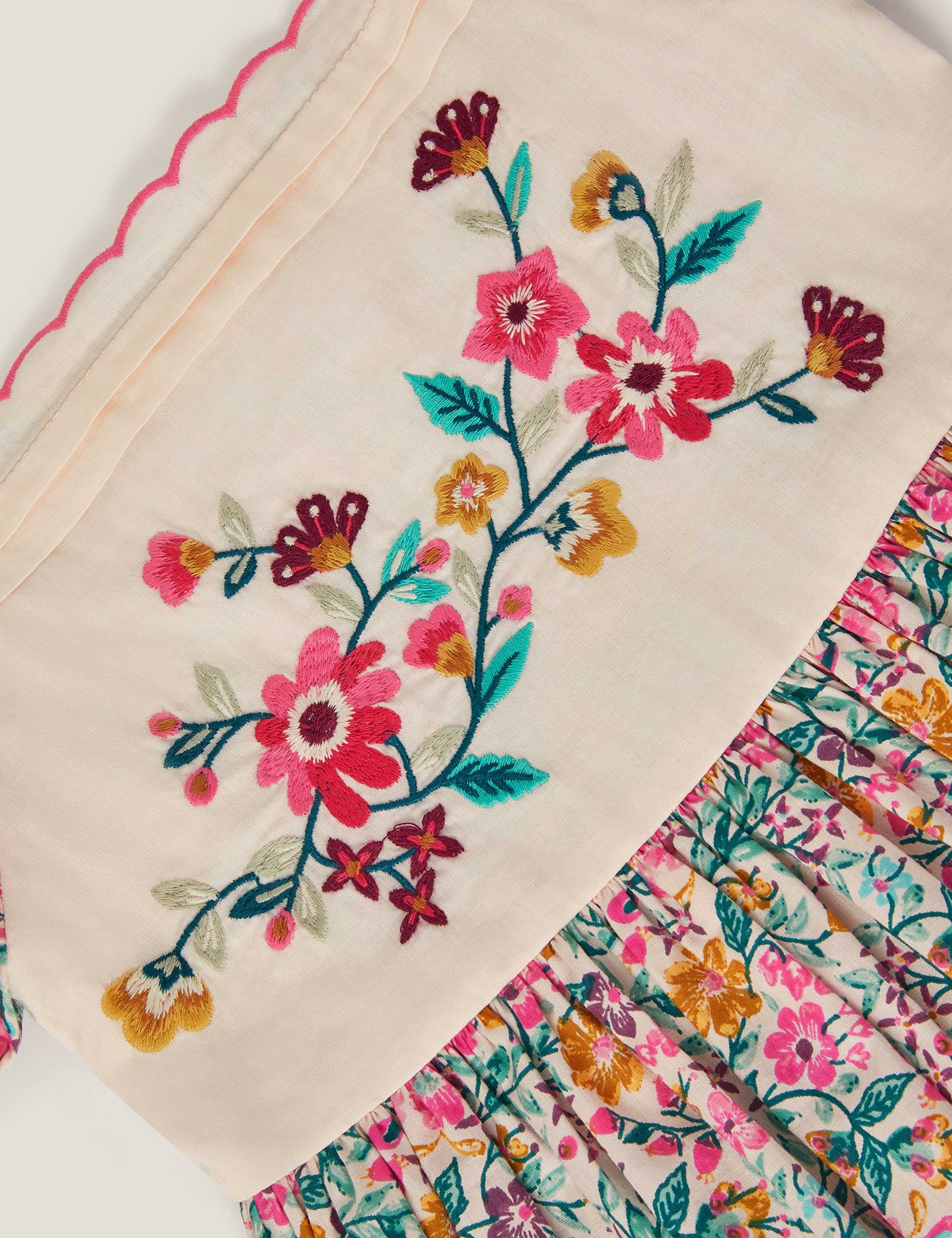 Pure Cotton Embroidered Floral Dress (3-13 Yrs) 3 of 4