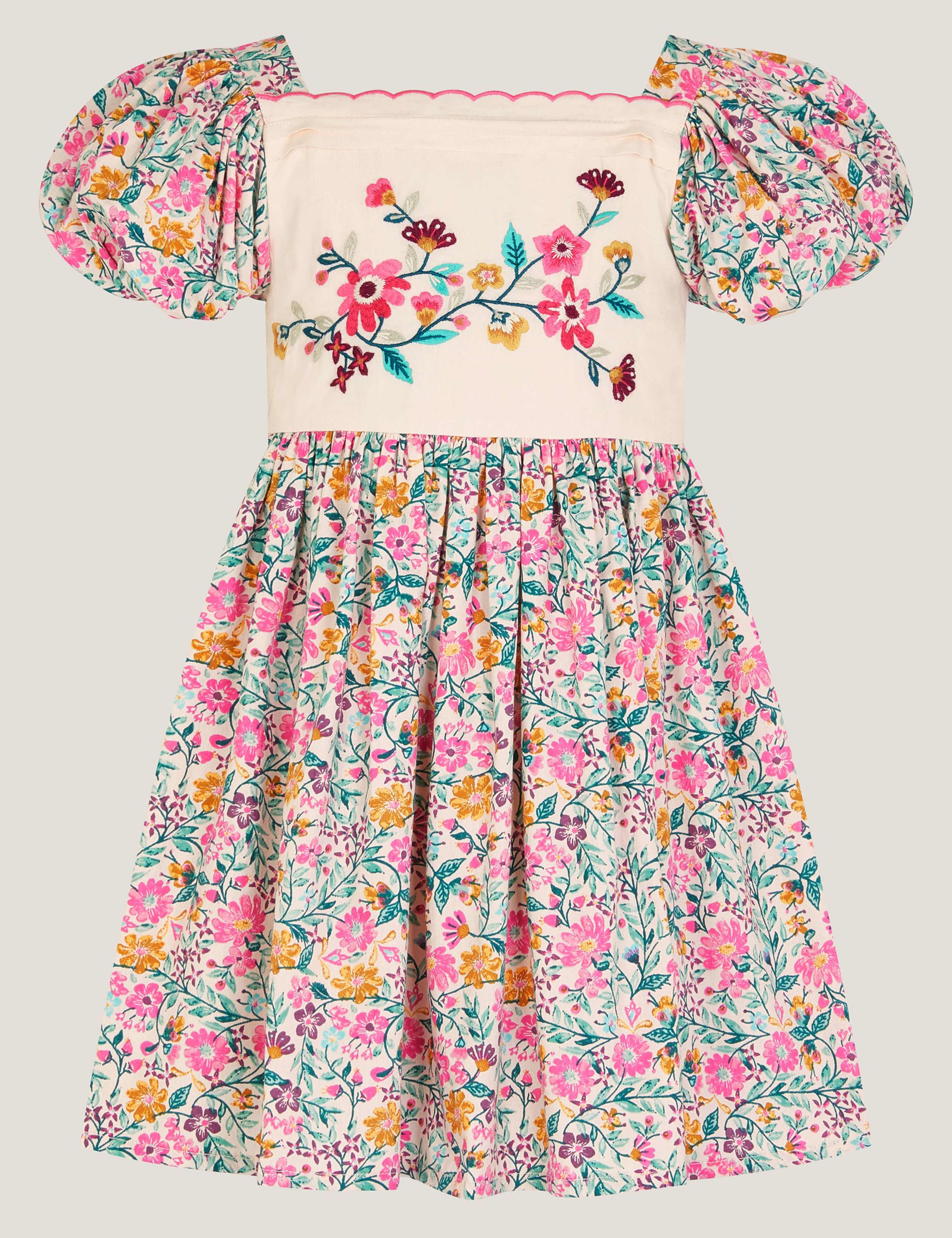 Pure Cotton Embroidered Floral Dress (3-13 Years) 2 of 4