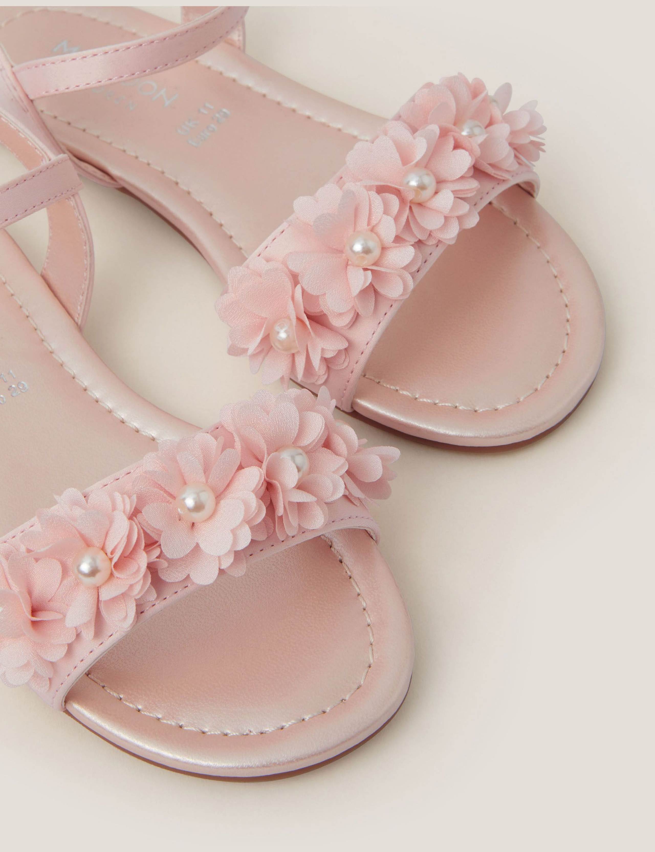 Kids' Pearl 3D Flower Sandals (7 Small-4 Large) 2 of 3