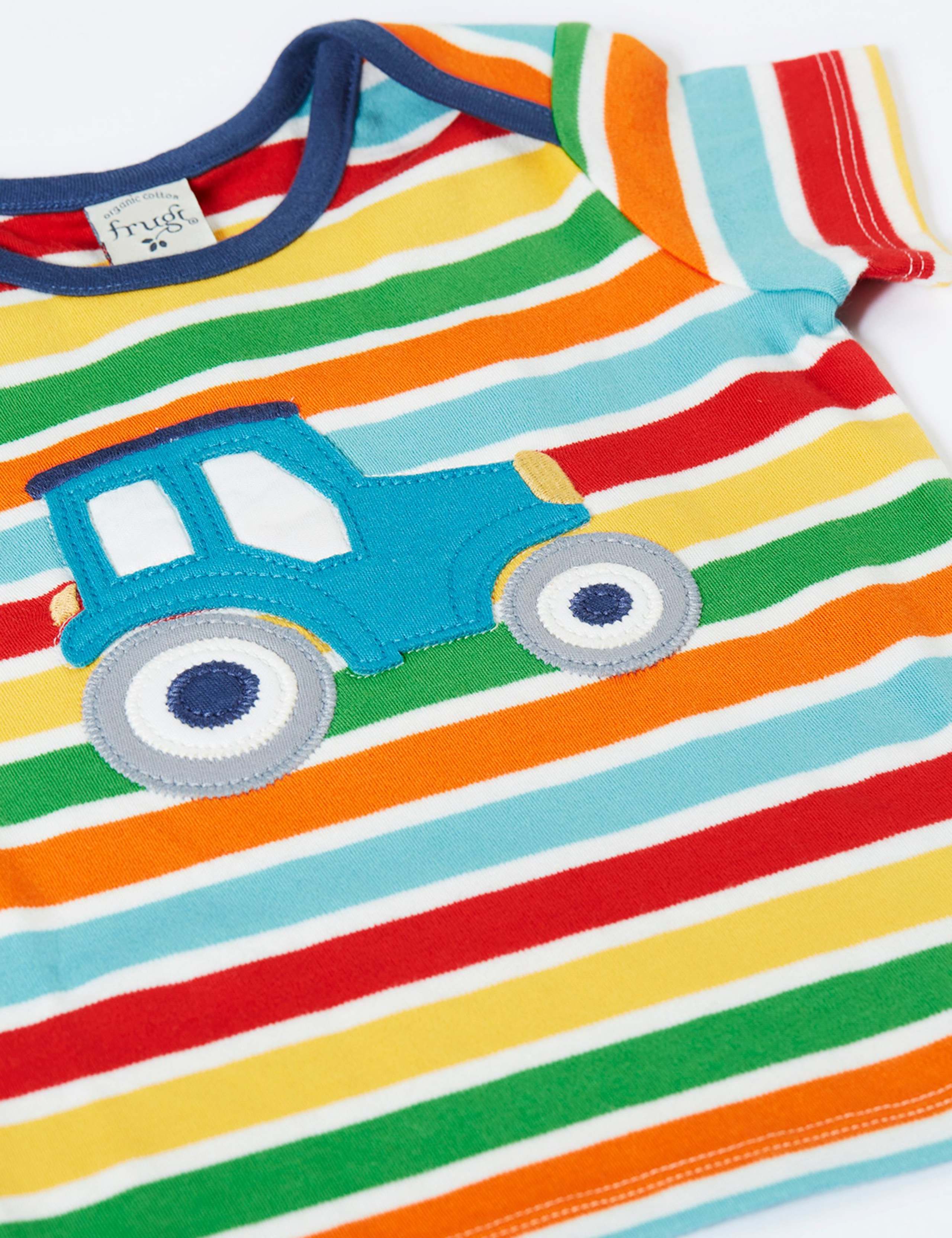 Pure Cotton Striped Vehicle T-Shirt (3 Mths-5 Yrs) 2 of 3