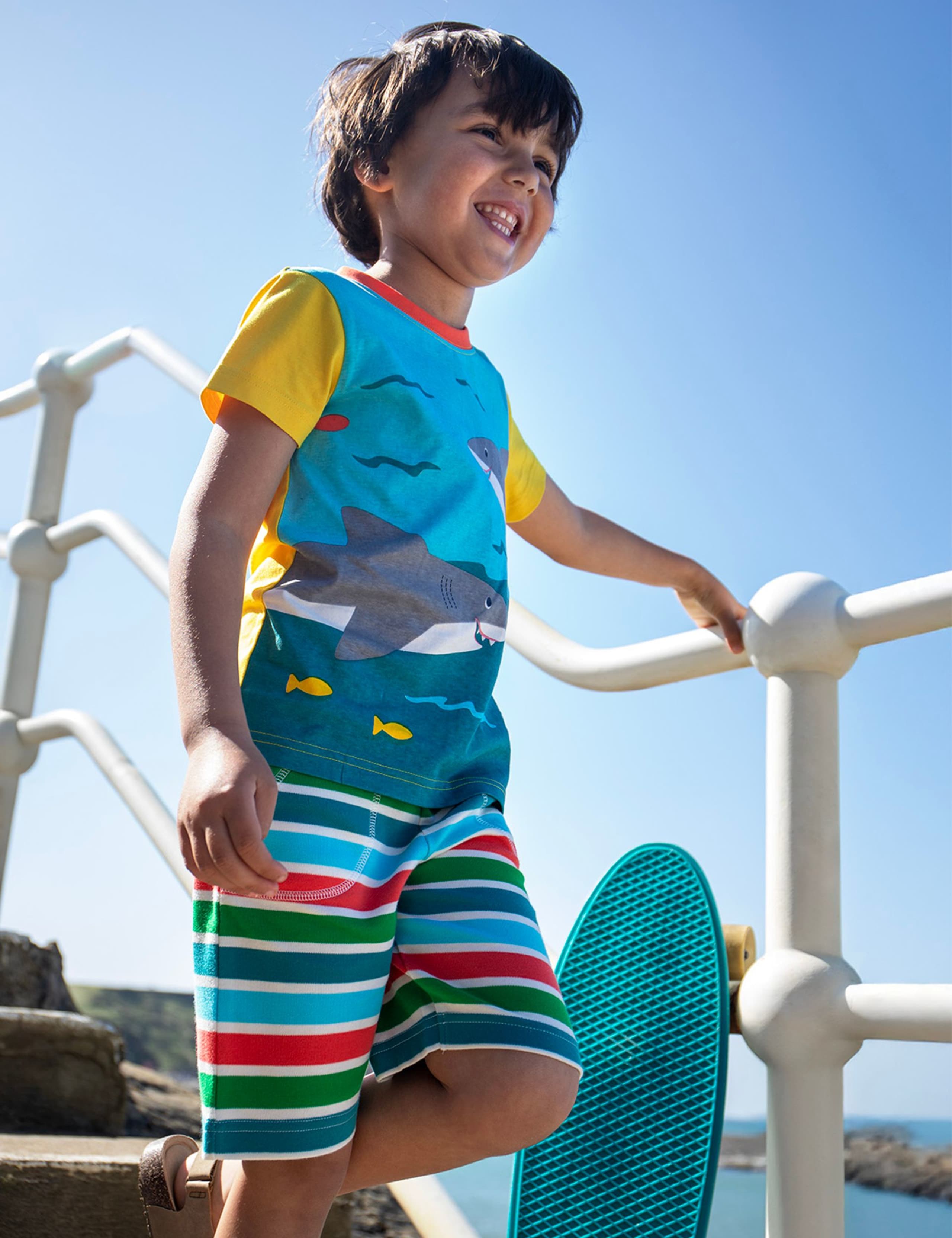 Pure Cotton Shark Print T-Shirt (3 Mths-8 Yrs) 2 of 4
