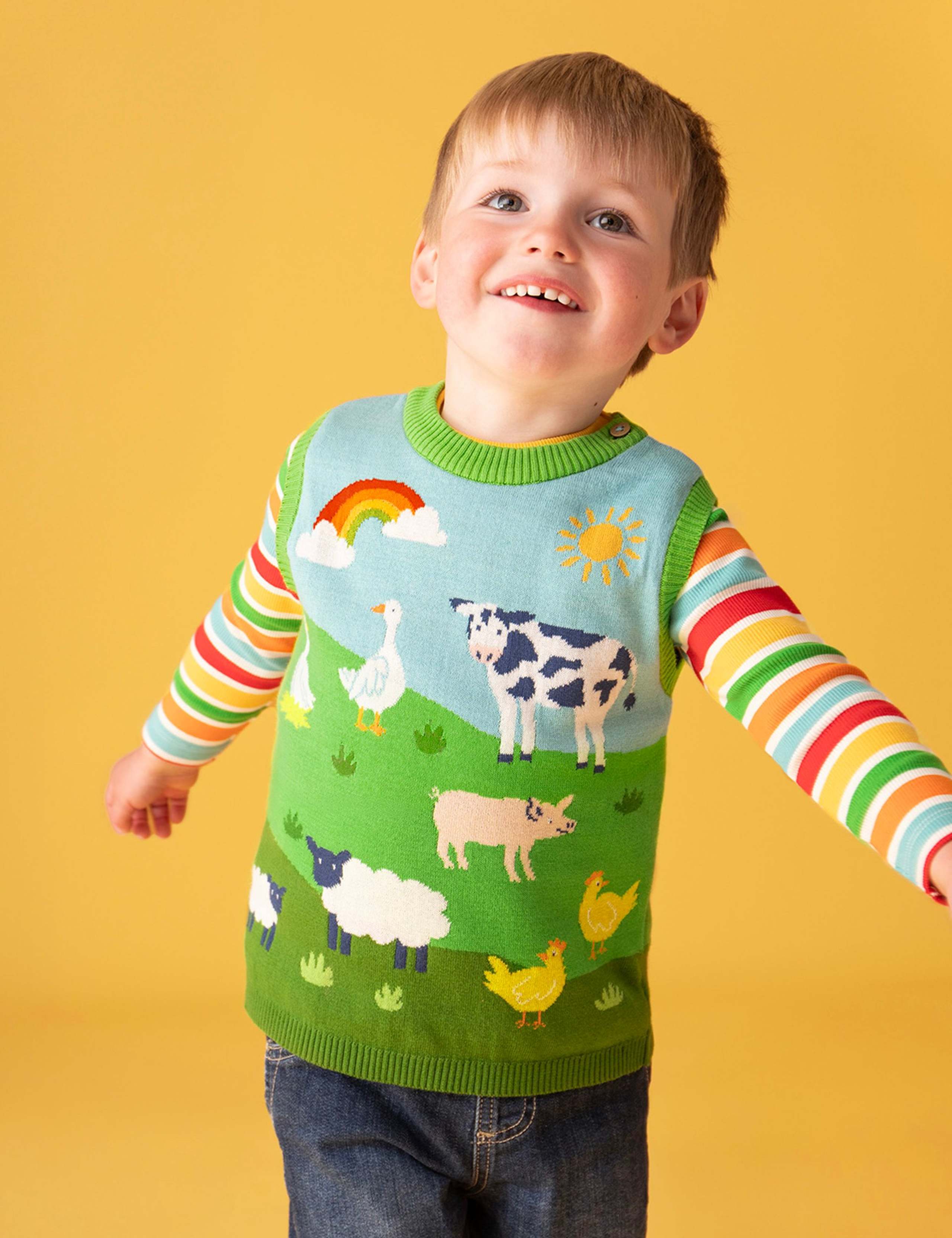 Cotton Rich Striped Ribbed Top (1-10 Years) 2 of 5