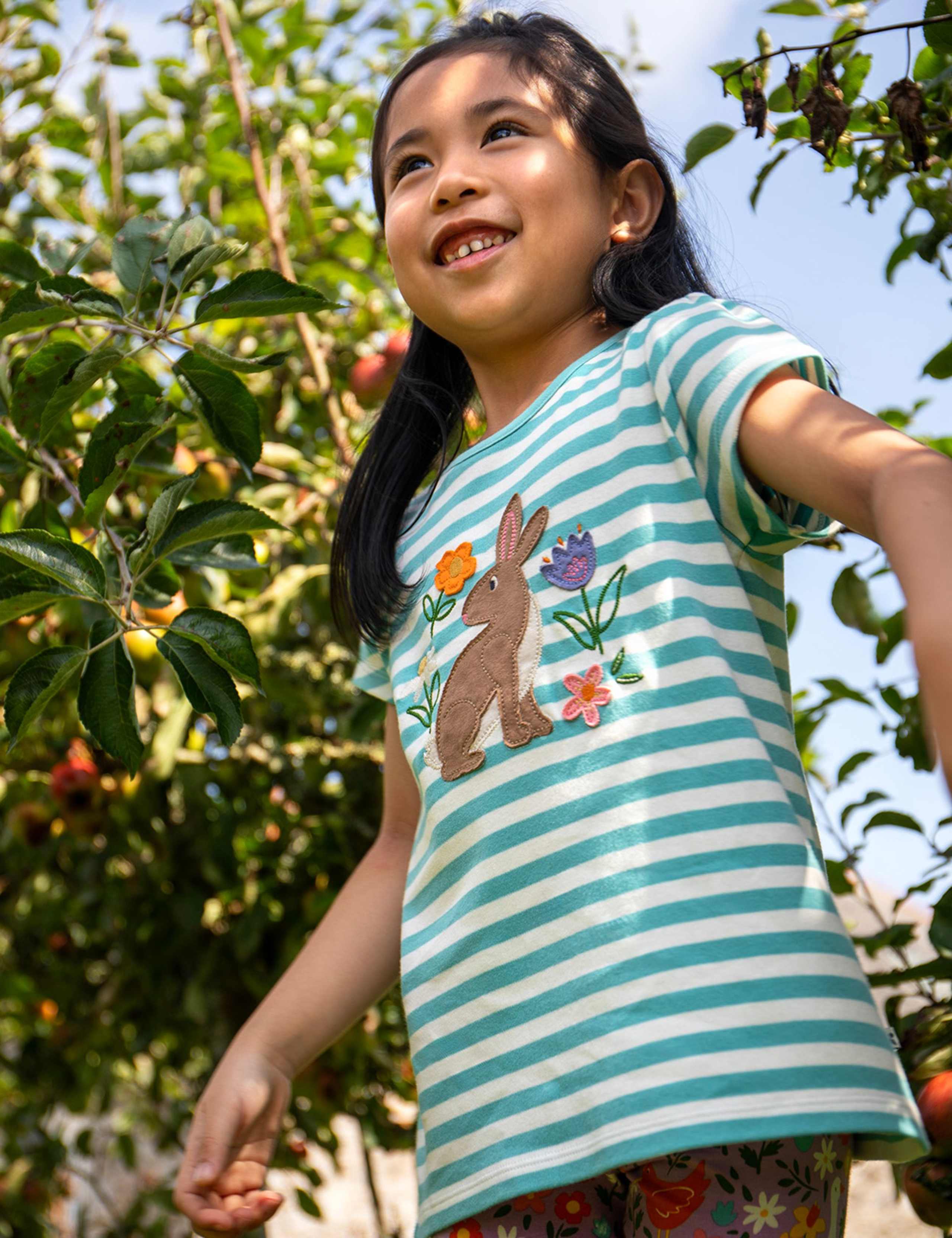 Pure Cotton Bunny Appliqué T-Shirt (1-10 Yrs) 2 of 5