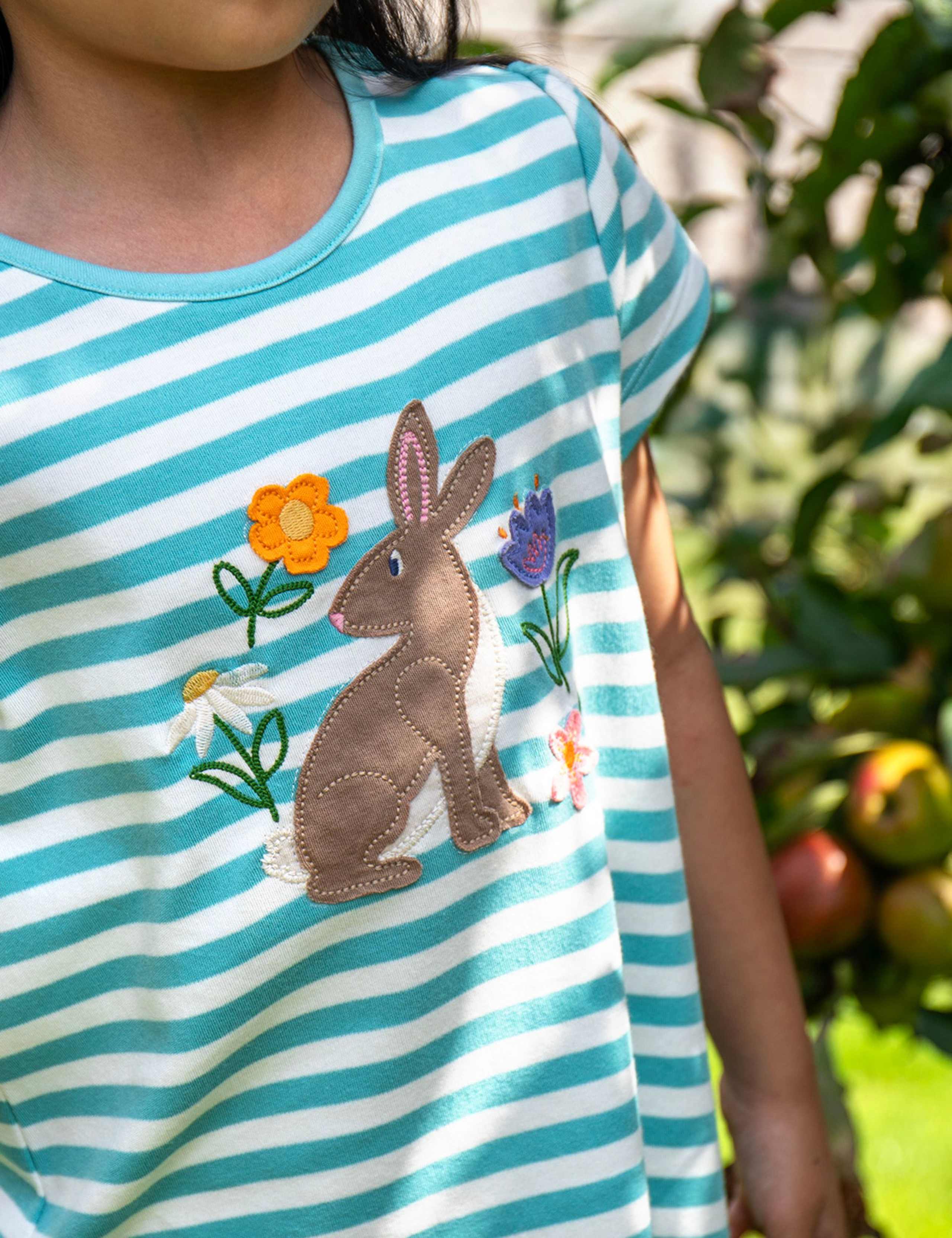 Pure Cotton Bunny Appliqué T-Shirt (1-10 Yrs) 3 of 5
