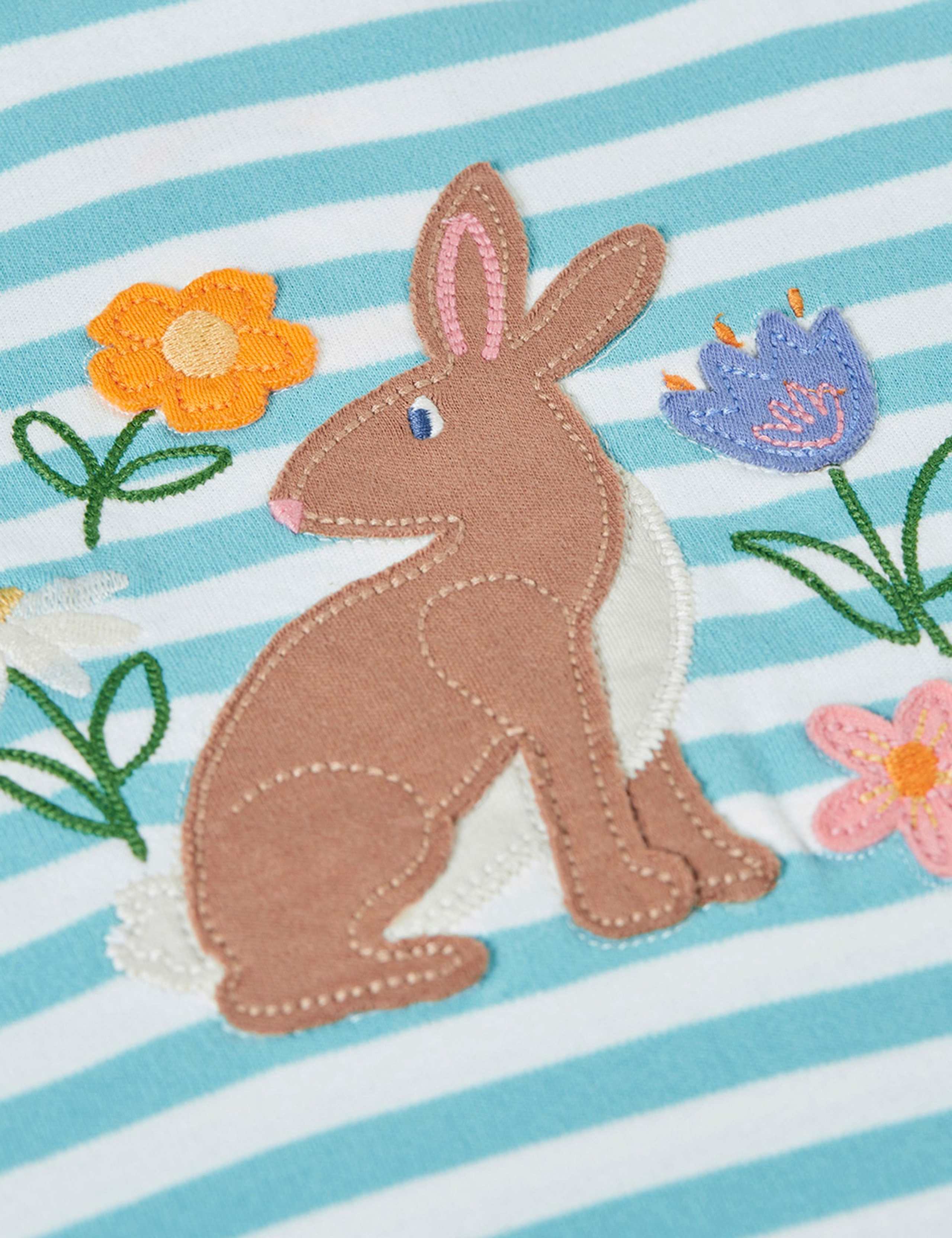 Pure Cotton Bunny Appliqué T-Shirt (1-10 Yrs) 4 of 5