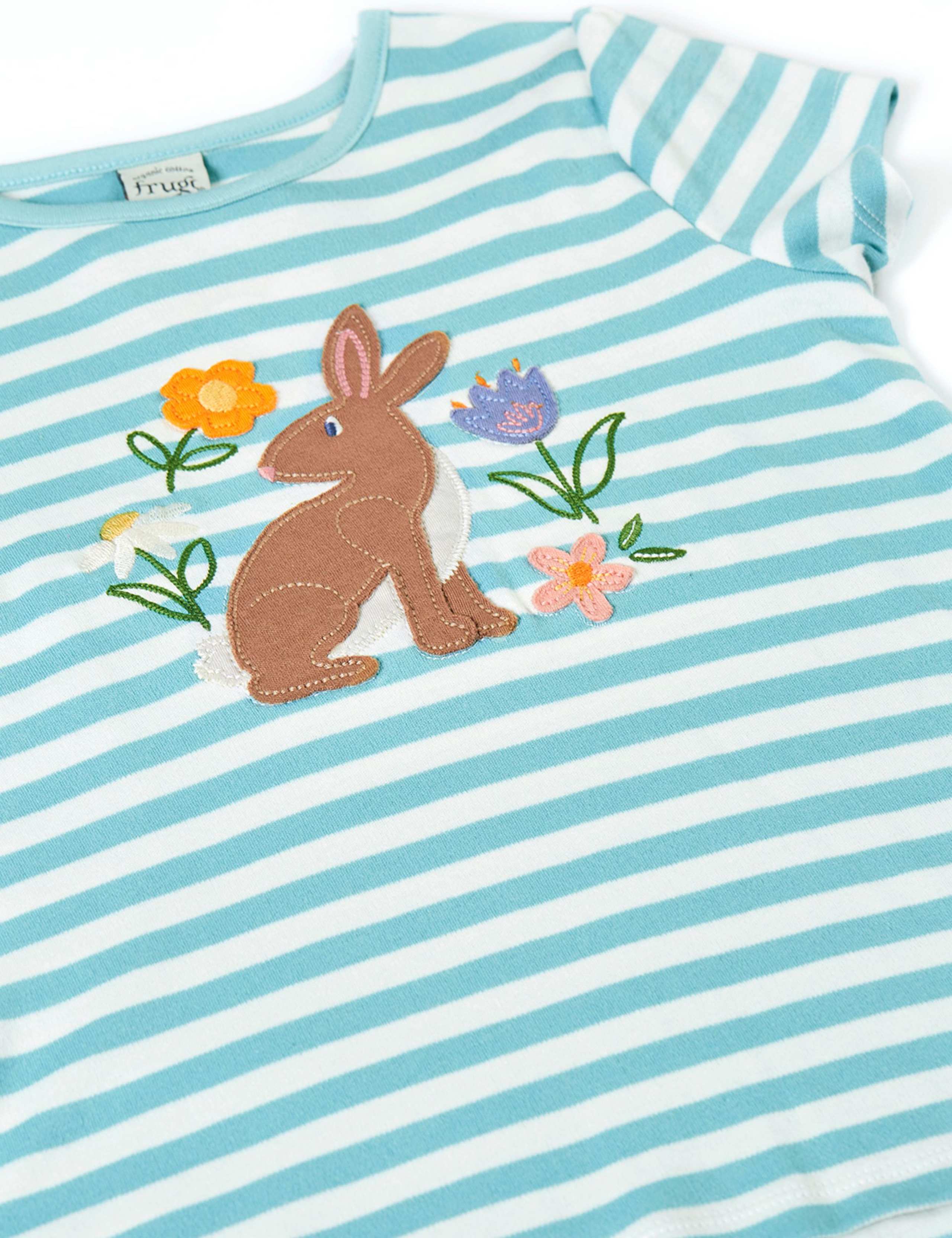 Pure Cotton Bunny Appliqué T-Shirt (1-10 Yrs) 5 of 5