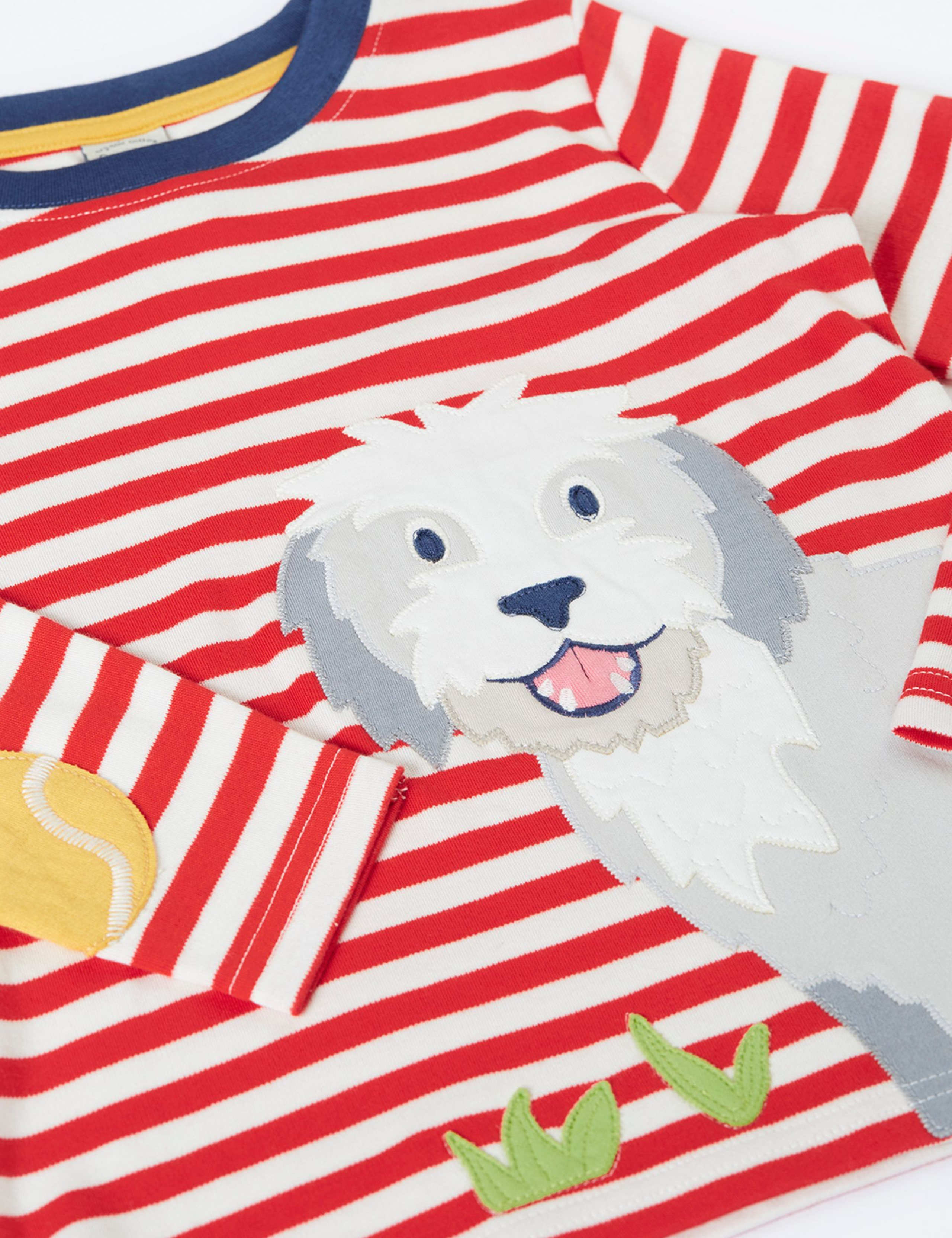 Pure Cotton Striped Dog Applique Top (1-10 Years) 4 of 5