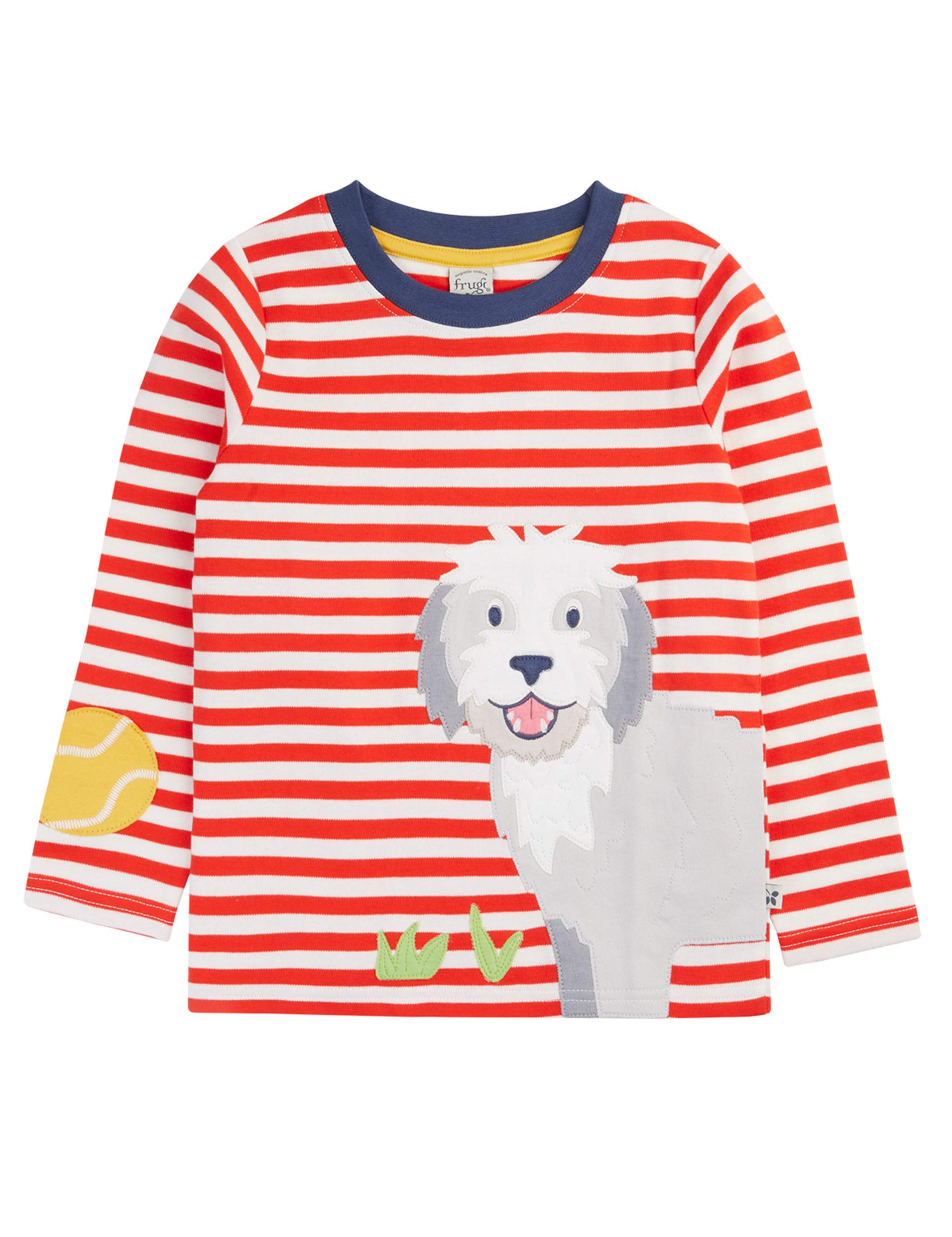 Pure Cotton Striped Dog Applique Top (1-10 Yrs) 2 of 5