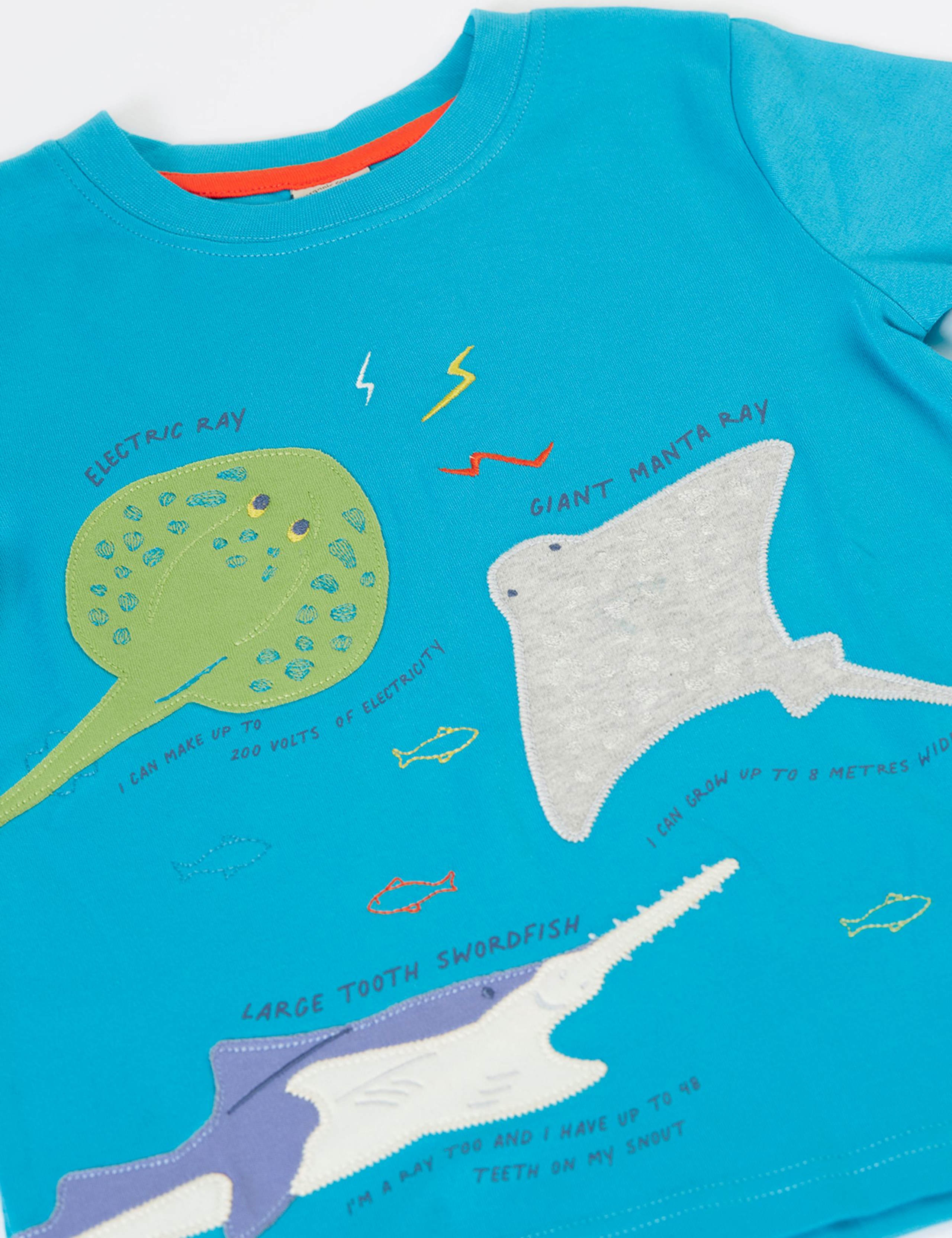 Pure Cotton Sealife Applique T-Shirt (1-10 Years) 3 of 6