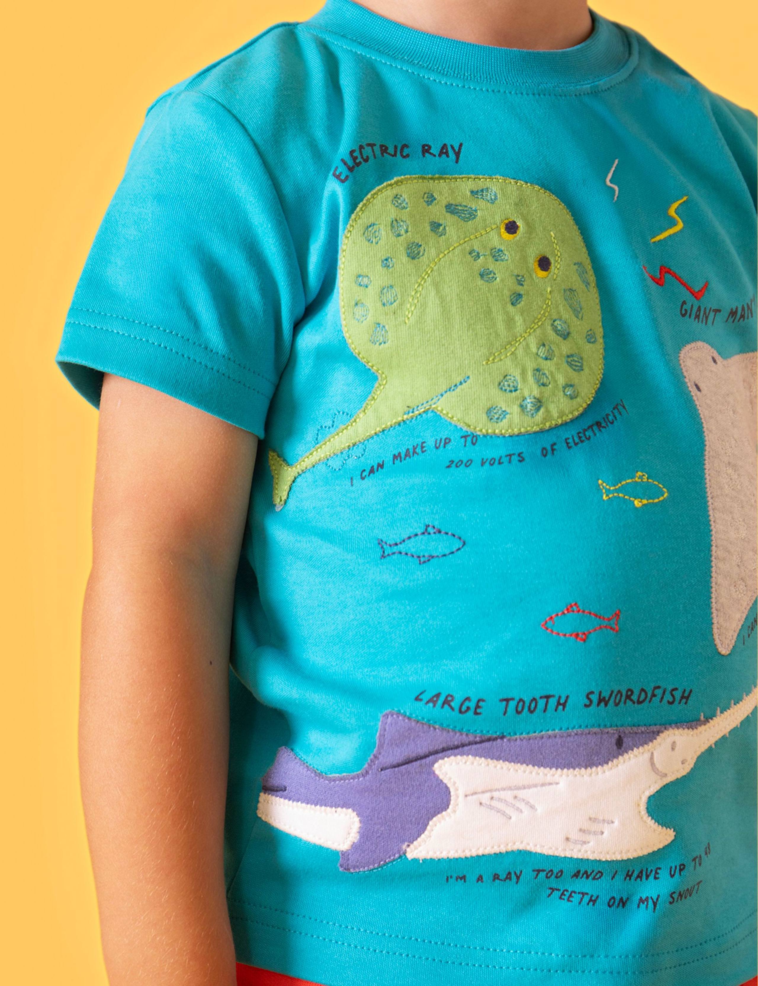 Pure Cotton Sealife Applique T-Shirt (1-10 Yrs) 4 of 6