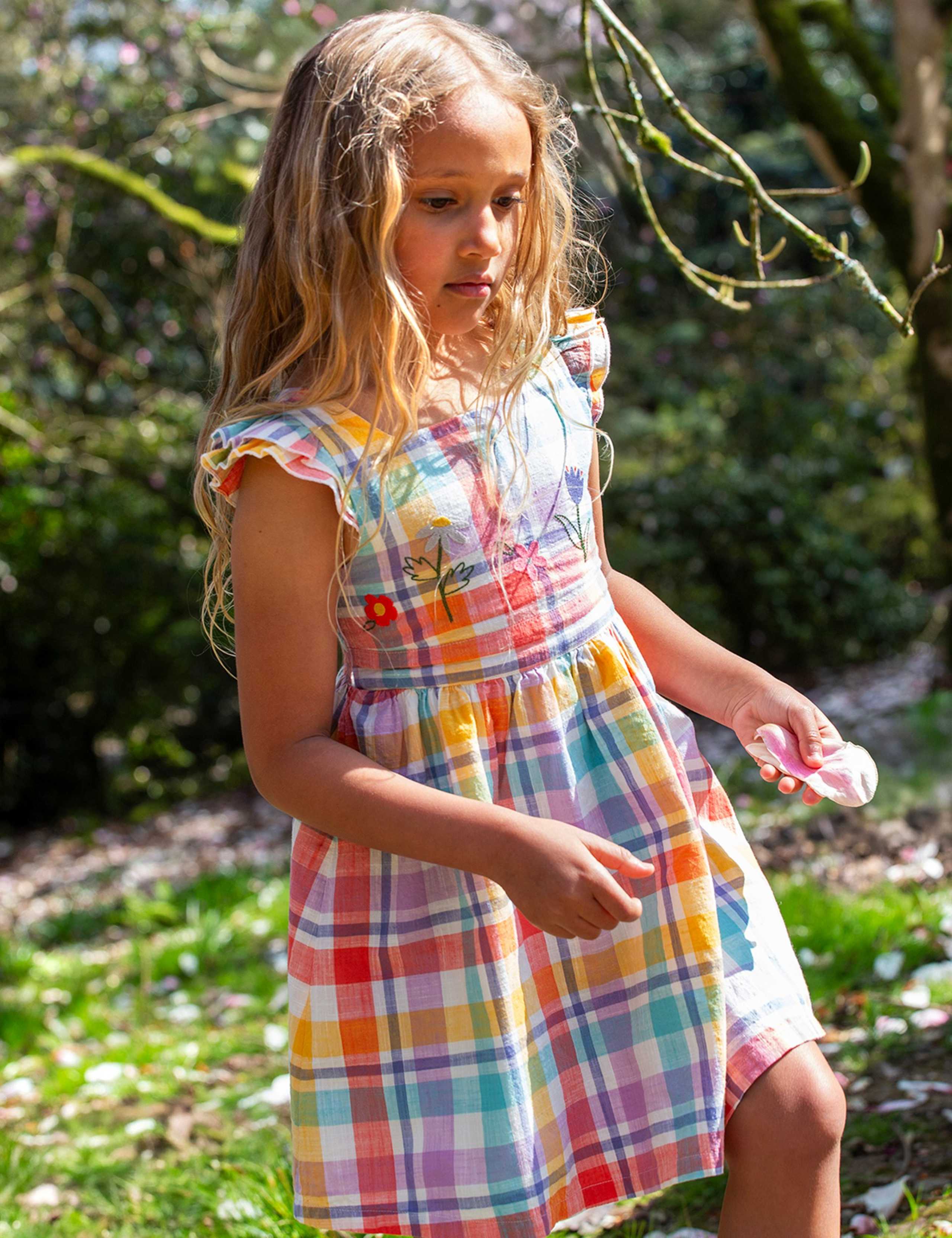 Pure Cotton Checked Dress (2-10 Yrs) 2 of 6