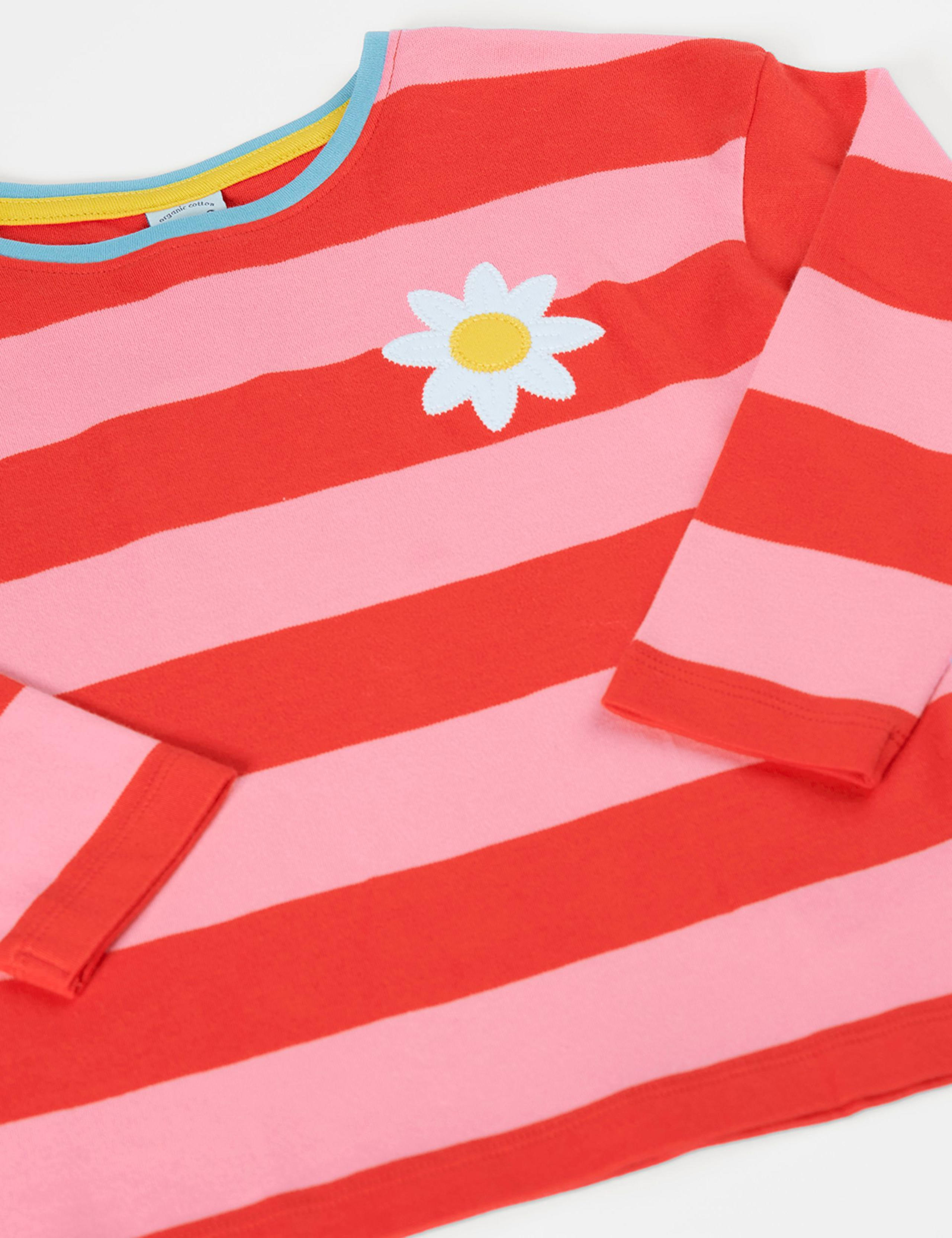 Pure Cotton Striped Daisy Top (1-10 Years) 2 of 4