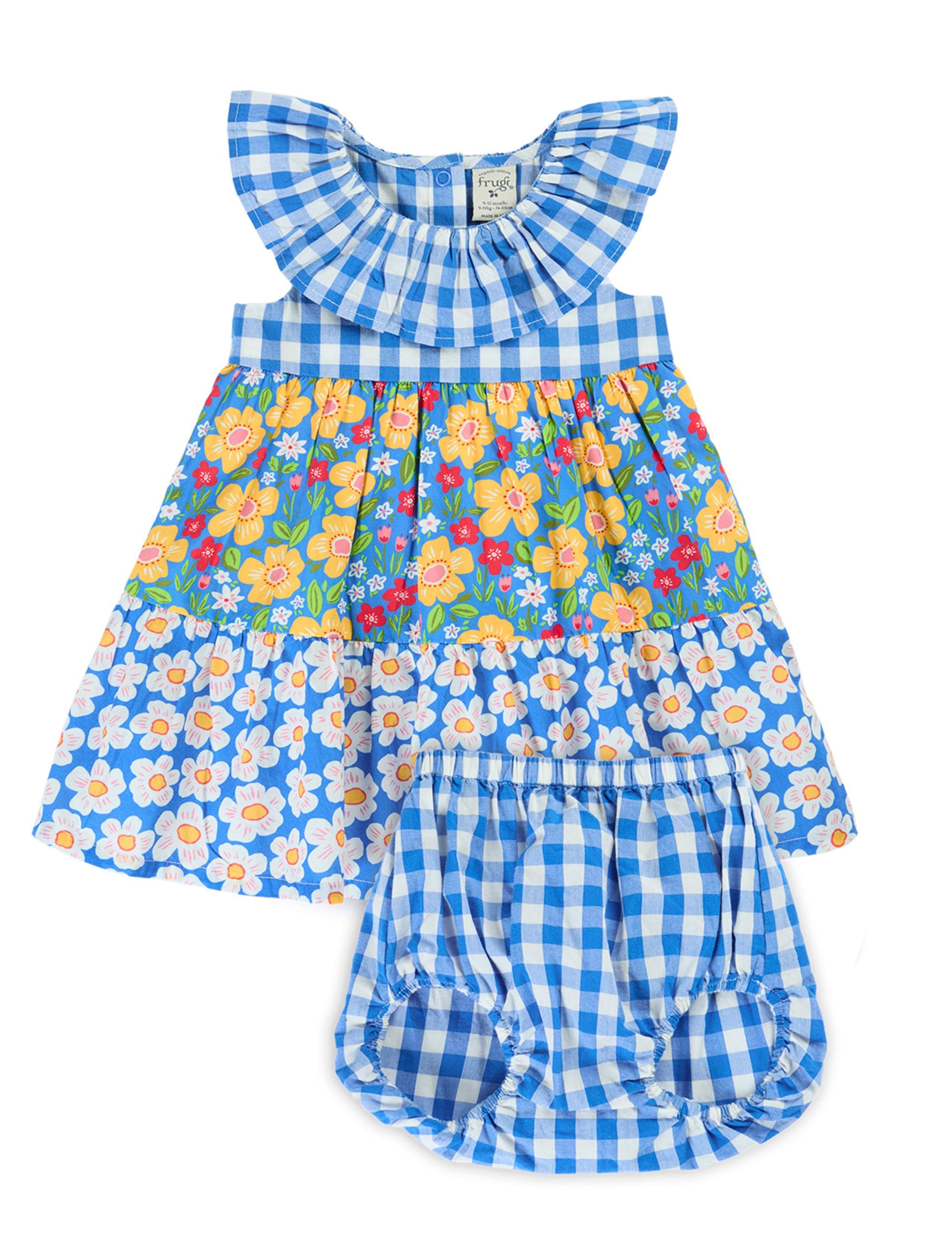 2 Piece Pure Cotton Ruffle Dress Outfit (3-24 Mths) 1 of 3