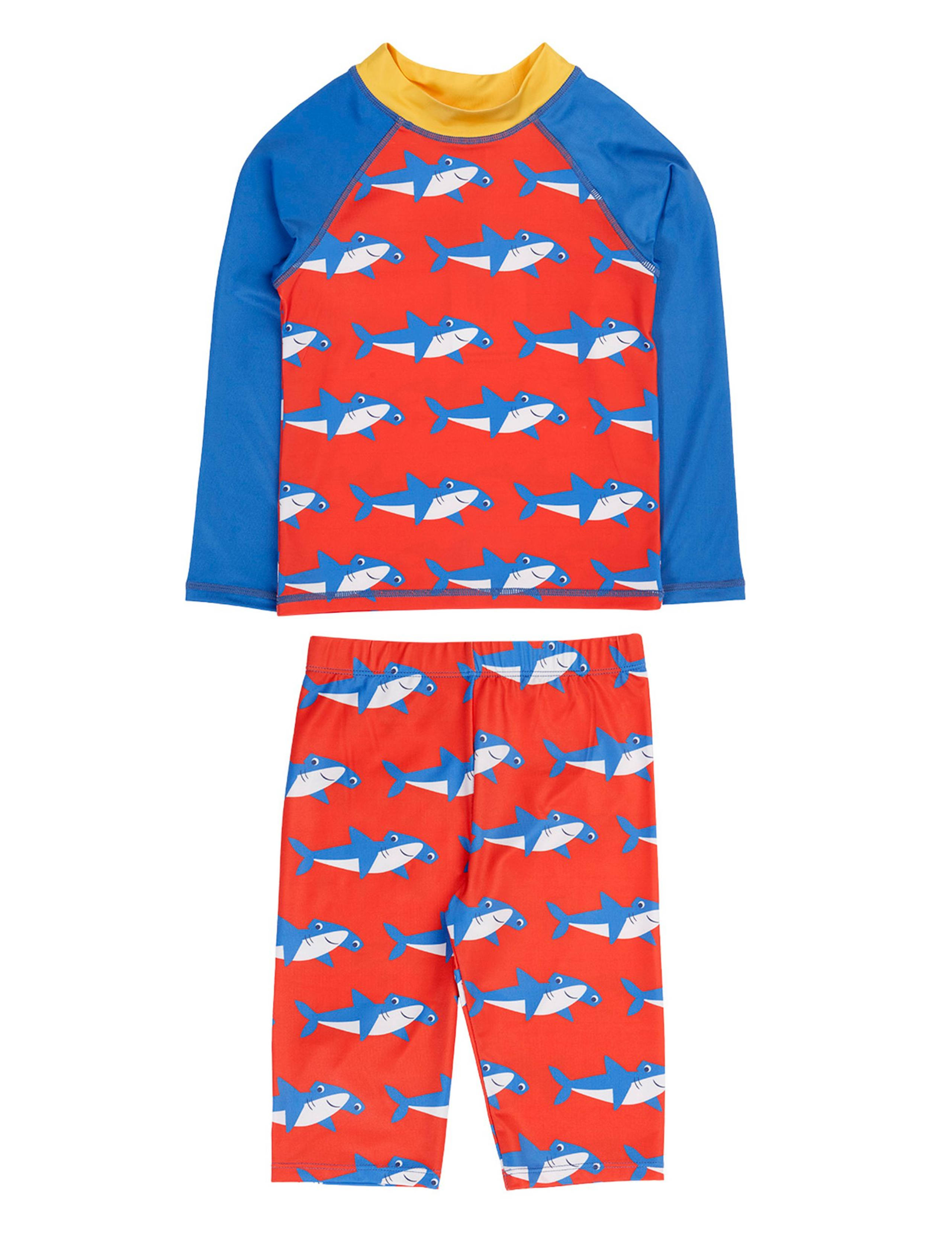 2 Piece Shark Print Long Sleeve Swim Set (2-10 Years) 2 of 4