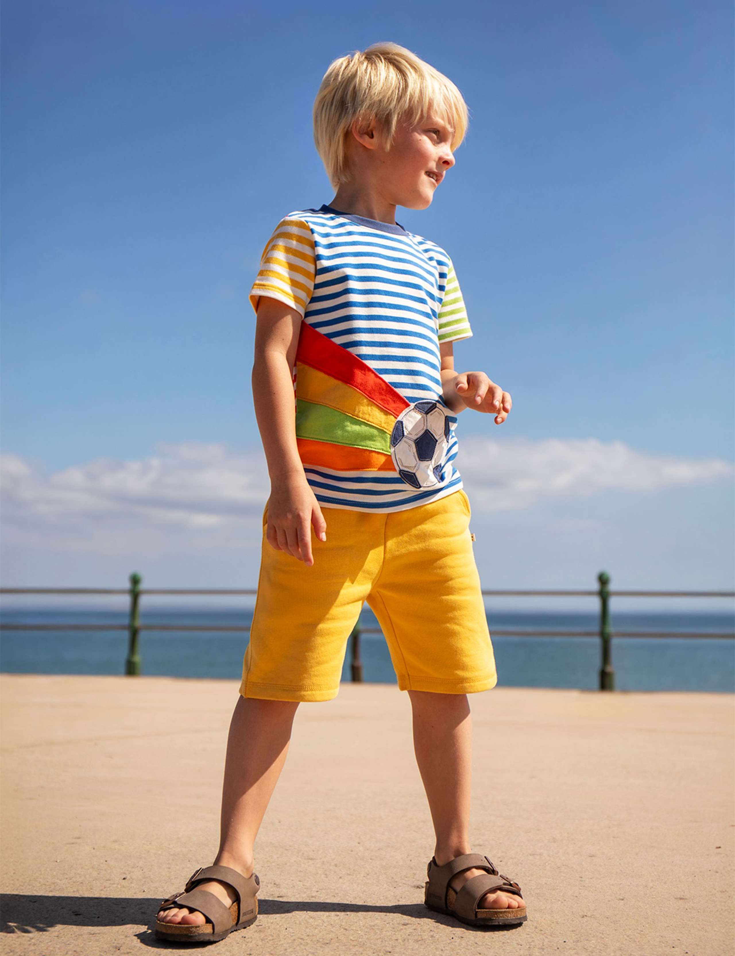 Pure Cotton Football Striped T-Shirt (1-10 Yrs) 4 of 4