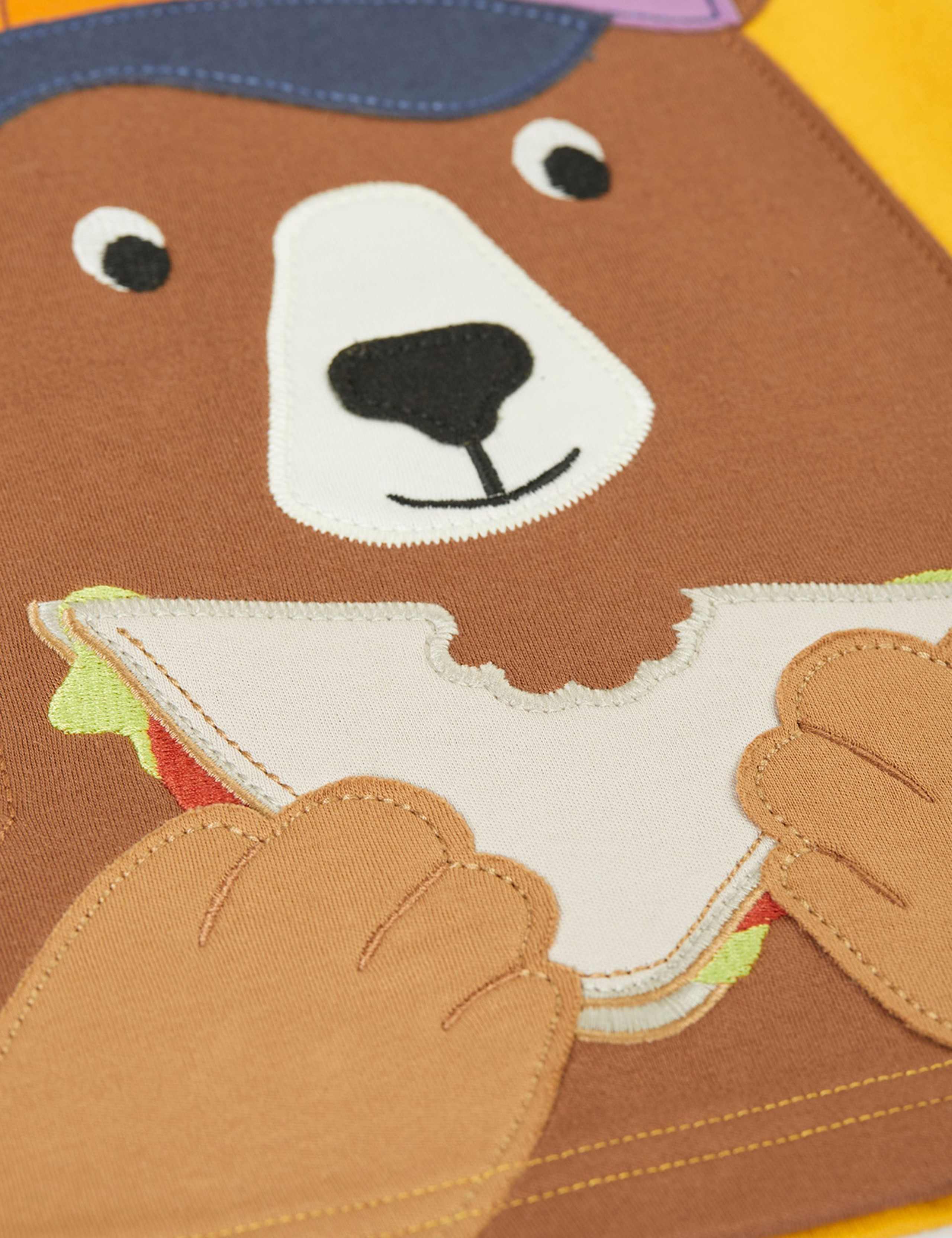 Pure Cotton Bear Appliqué T-Shirt (1-10 Yrs) 2 of 4