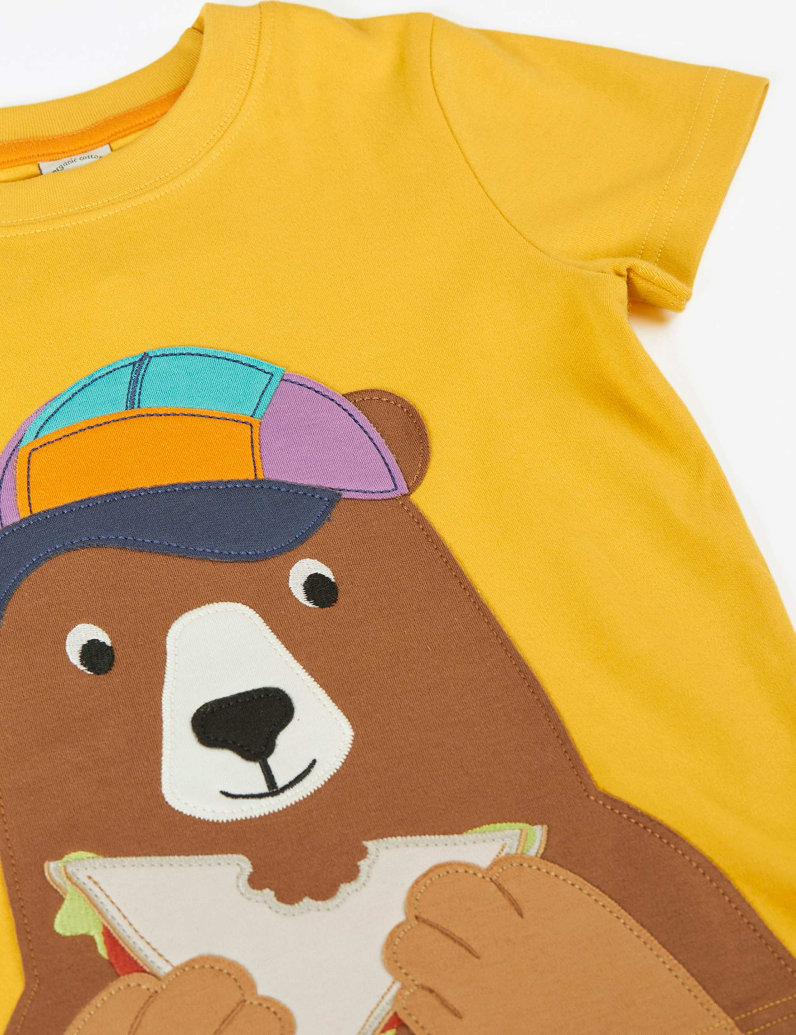 Pure Cotton Bear Appliqué T-Shirt (1-10 Yrs) 3 of 4