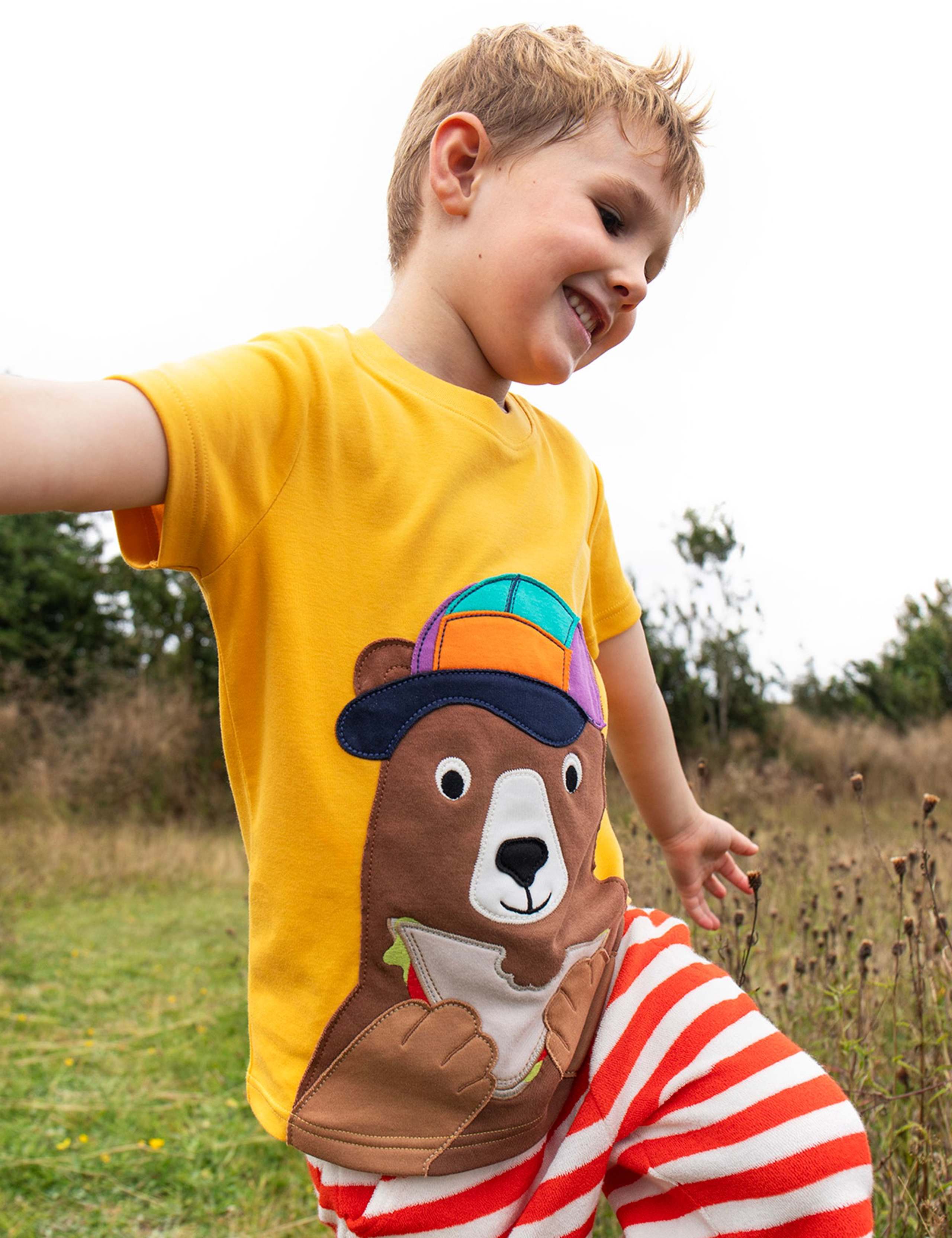 Pure Cotton Bear Appliqué T-Shirt (1-10 Yrs) 4 of 4