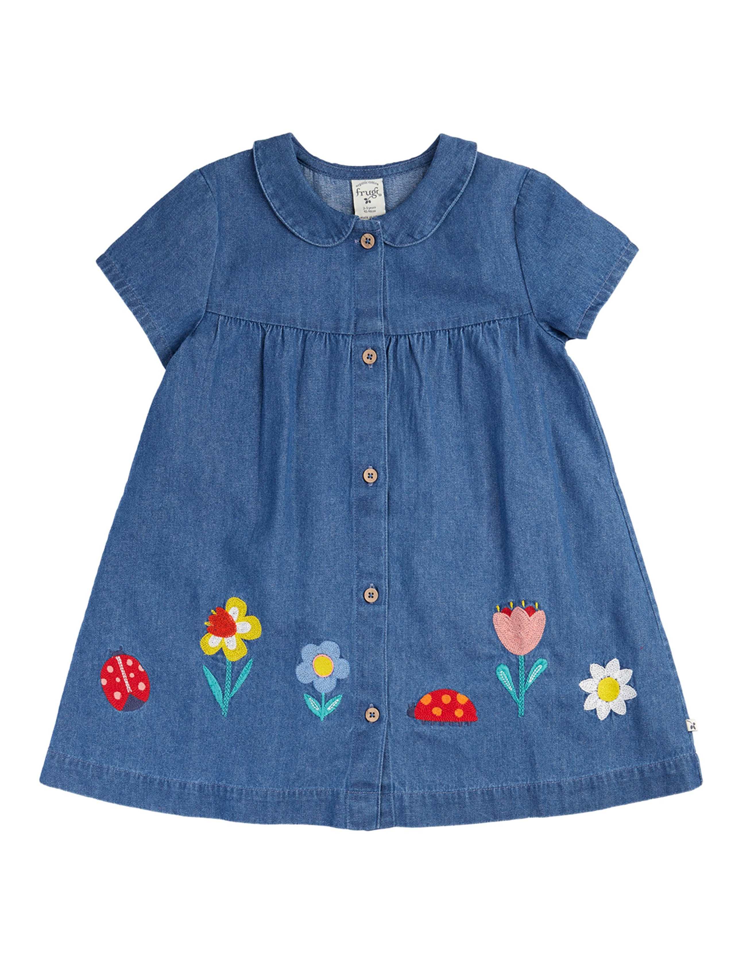 Denim Flower Embroidered Dress (3 Mths-8 Yrs) 2 of 5