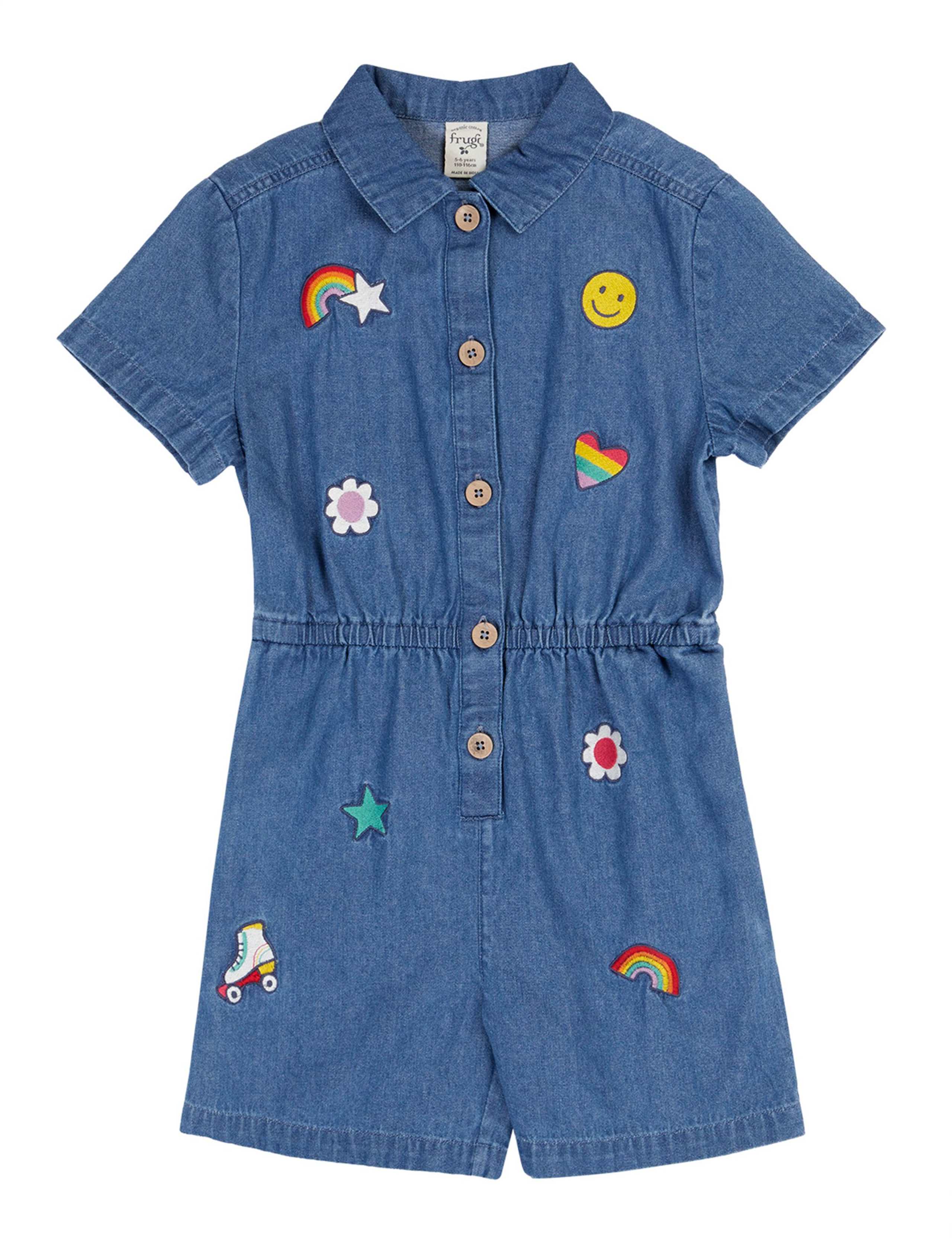 Denim Embroidered Jumpsuit (2-12 Yrs) 2 of 4