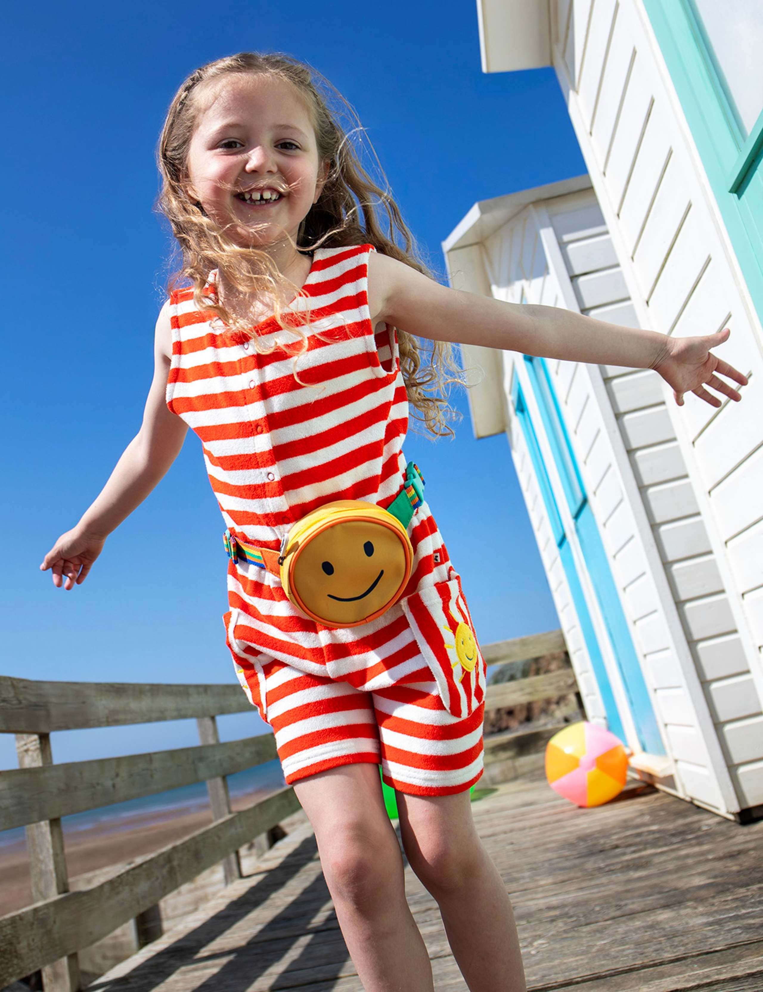 Pure Cotton Towelling Striped Playsuit (2-12 Yrs) 2 of 4