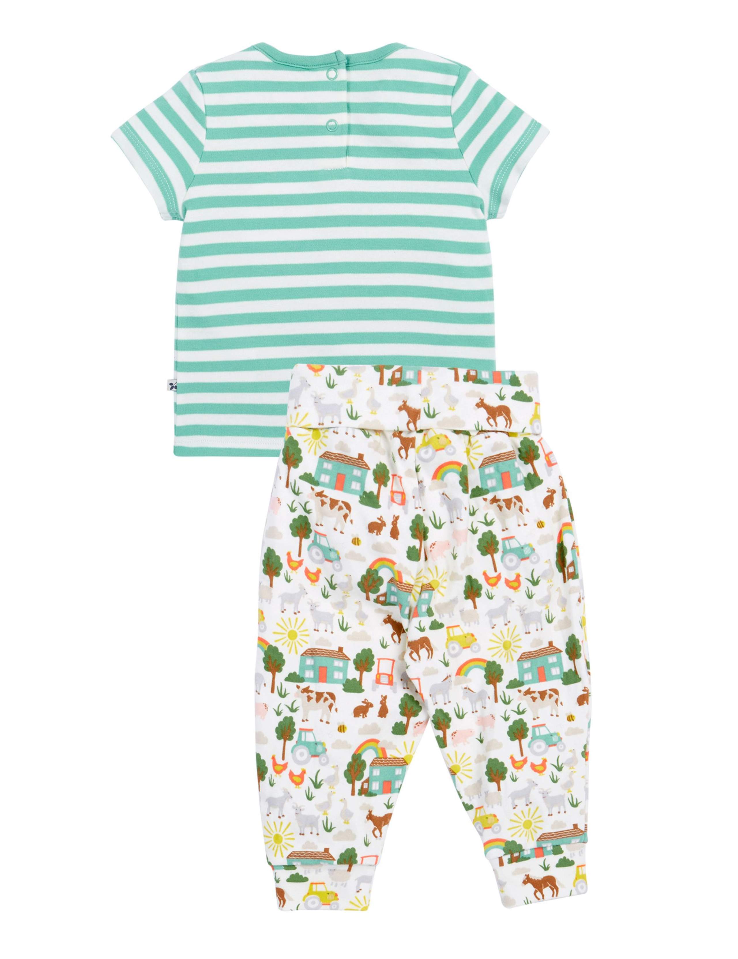 2pc Pure Cotton Farm Print Outfit (0-3 Yrs) 1 of 3