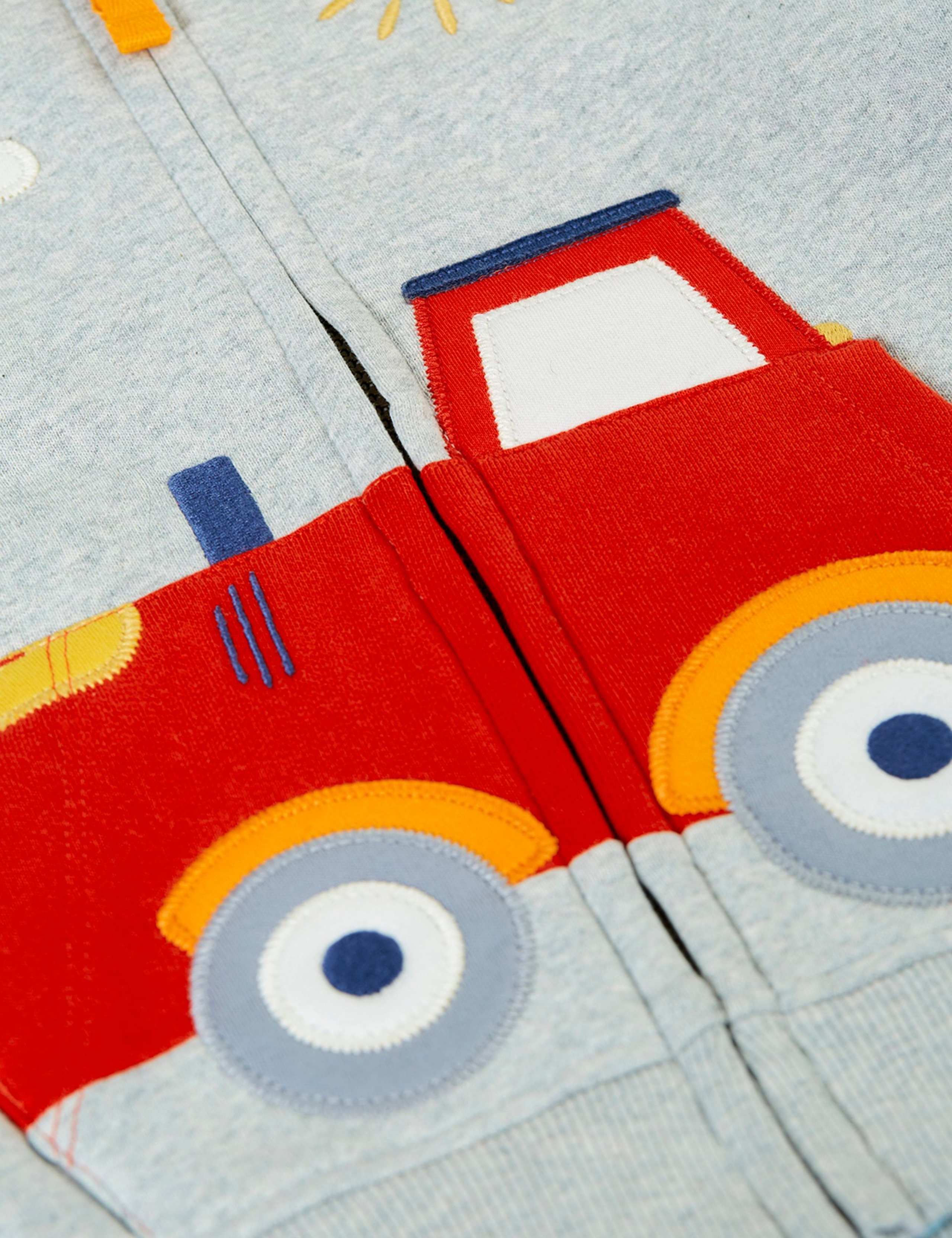 Pure Cotton Tractor Appliqué Zip Hoodie (3 Months-8 Years) 4 of 4