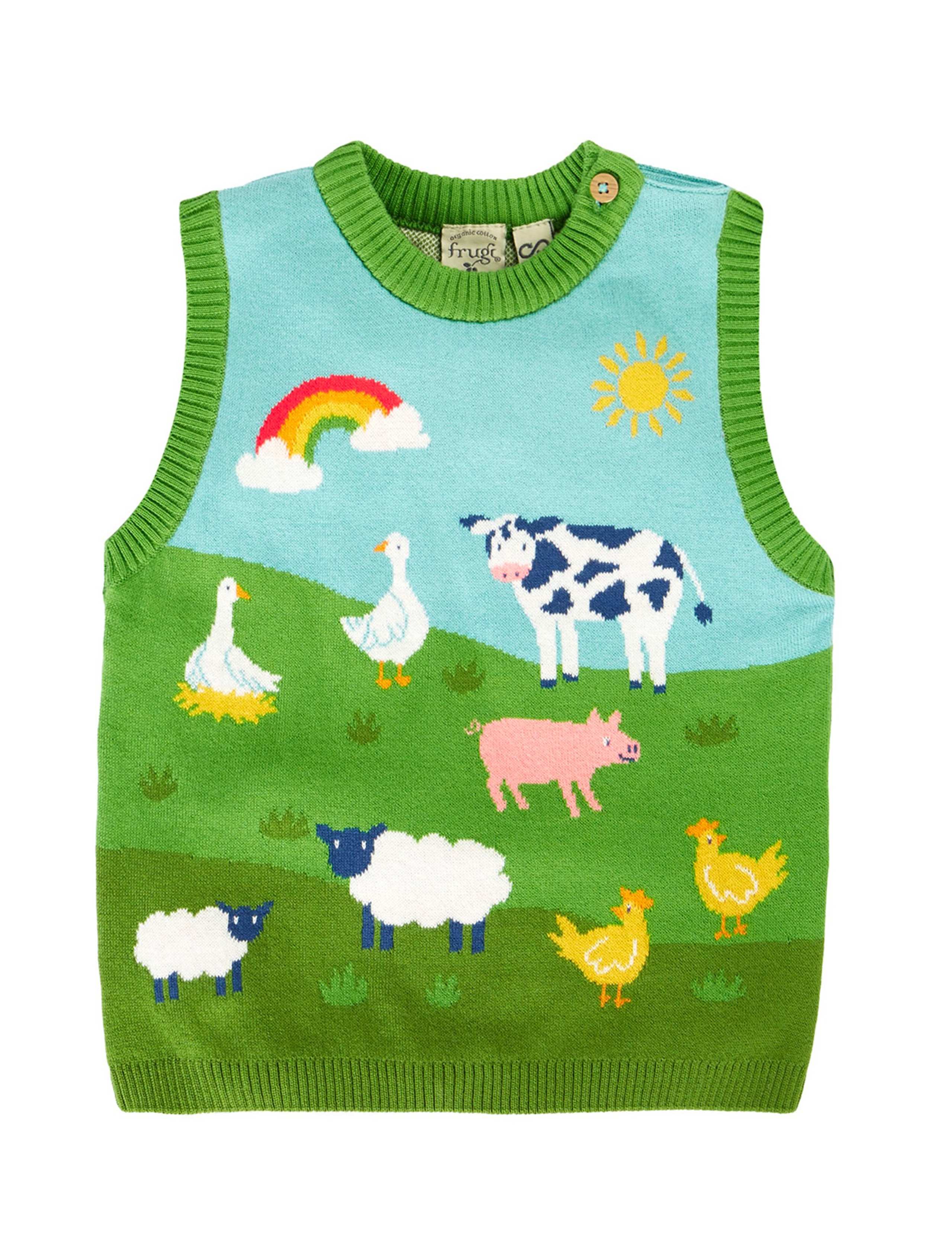Pure Cotton Farmyard Knitted Vest (3 Months-5 Years) 4 of 5