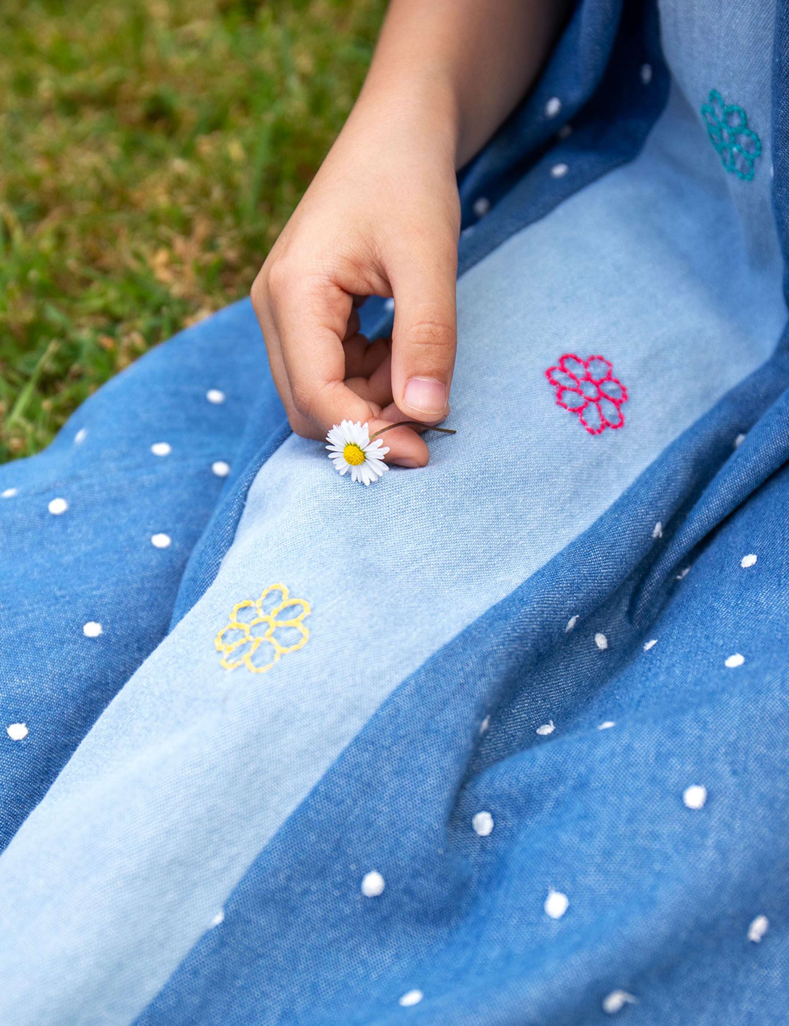 Denim Embroidered Dress (2-10 Yrs) 4 of 6