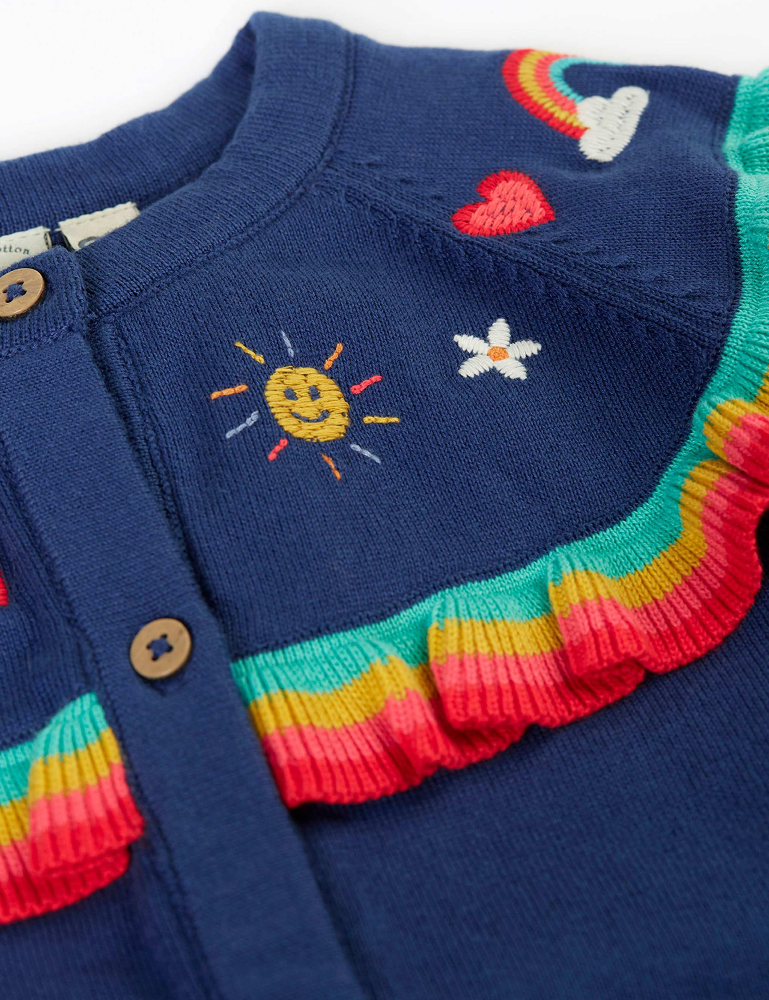 Pure Cotton Rainbow Ruffle Cardigan (1-12 Years) 2 of 4