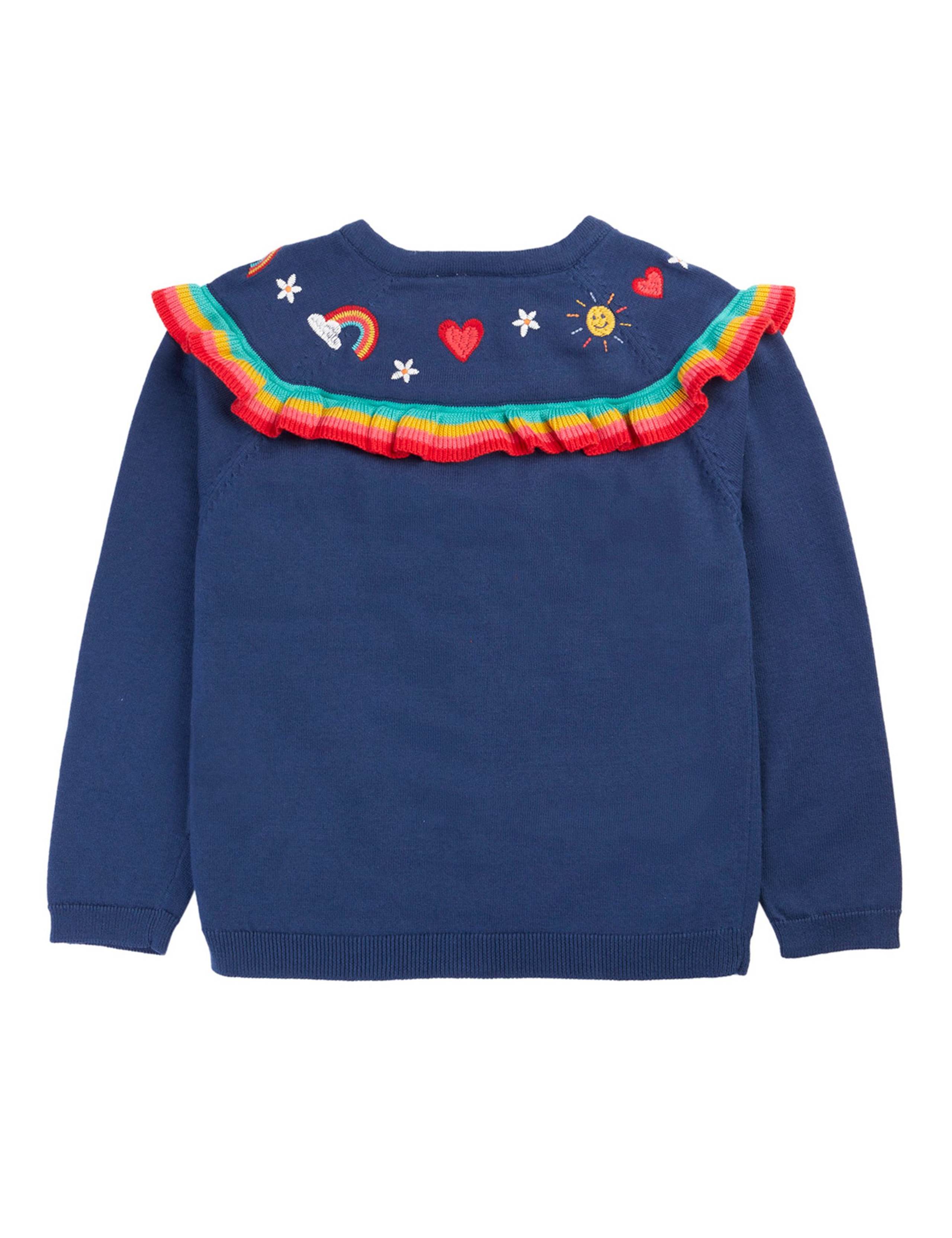 Pure Cotton Rainbow Ruffle Cardigan (1-12 Yrs) 4 of 4
