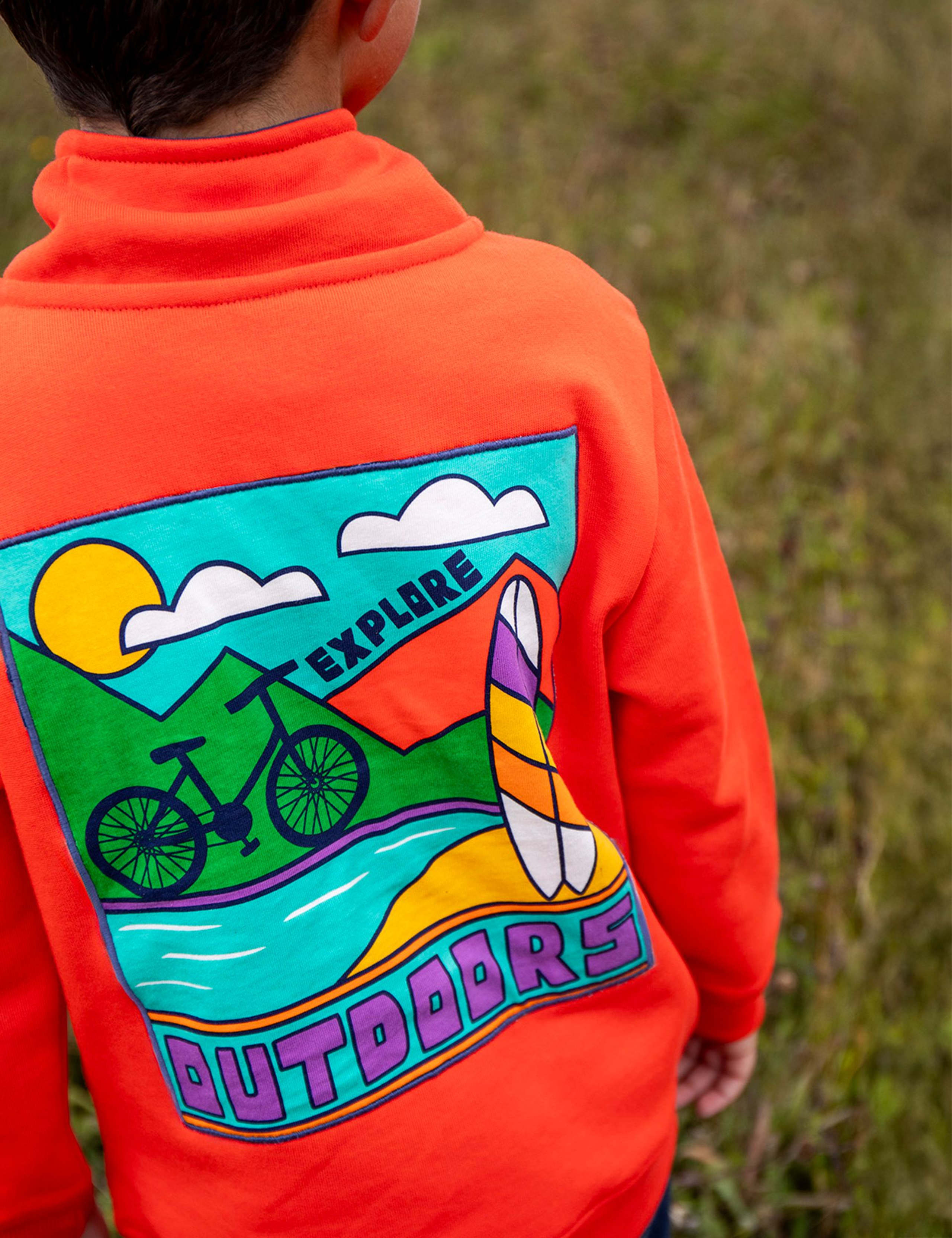 Pure Cotton Graphic Half Zip Sweatshirt (1-10 Years) 5 of 6