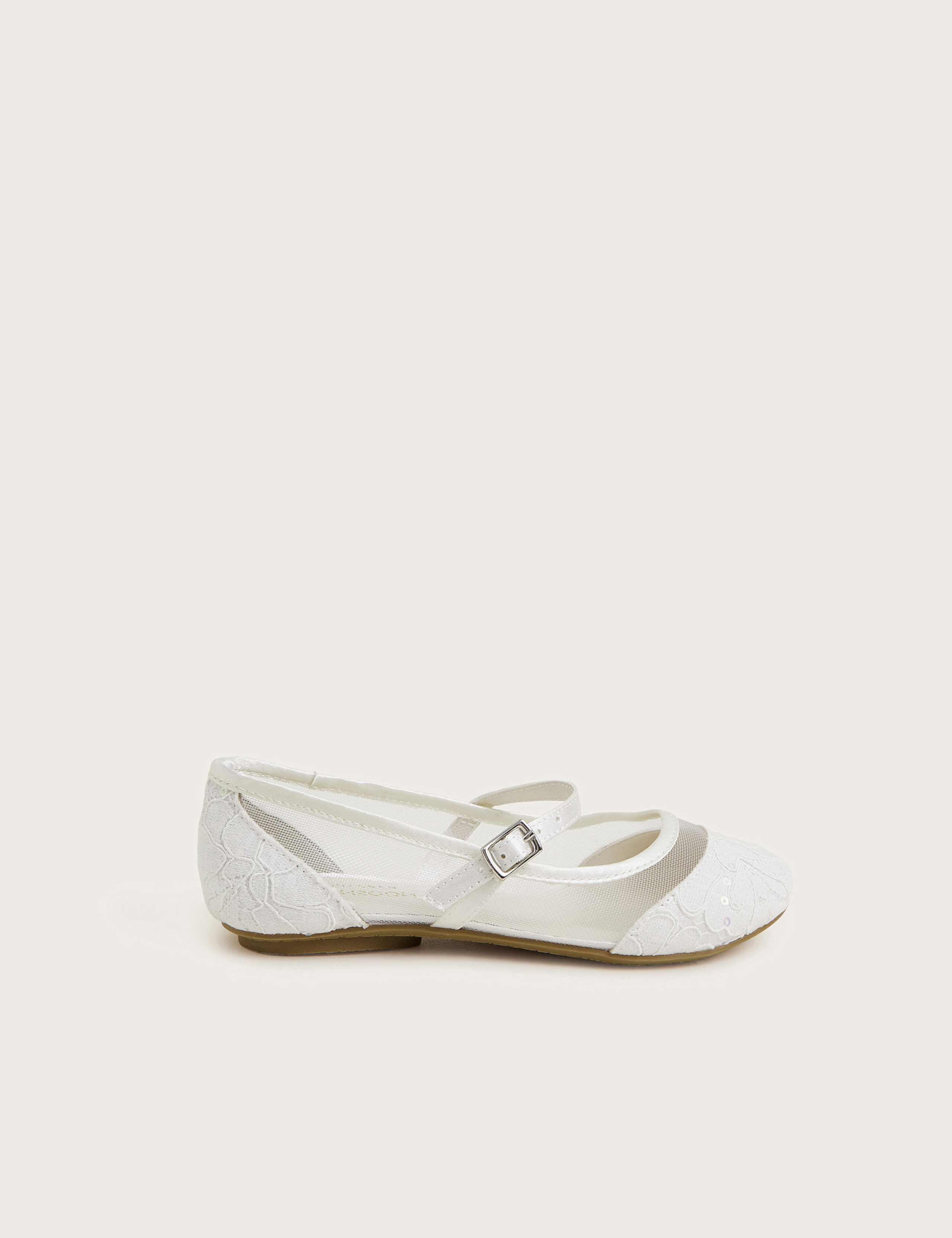 Kids' Lace Mesh Ballet Pumps (7 Small - 4 Large) 1 of 3