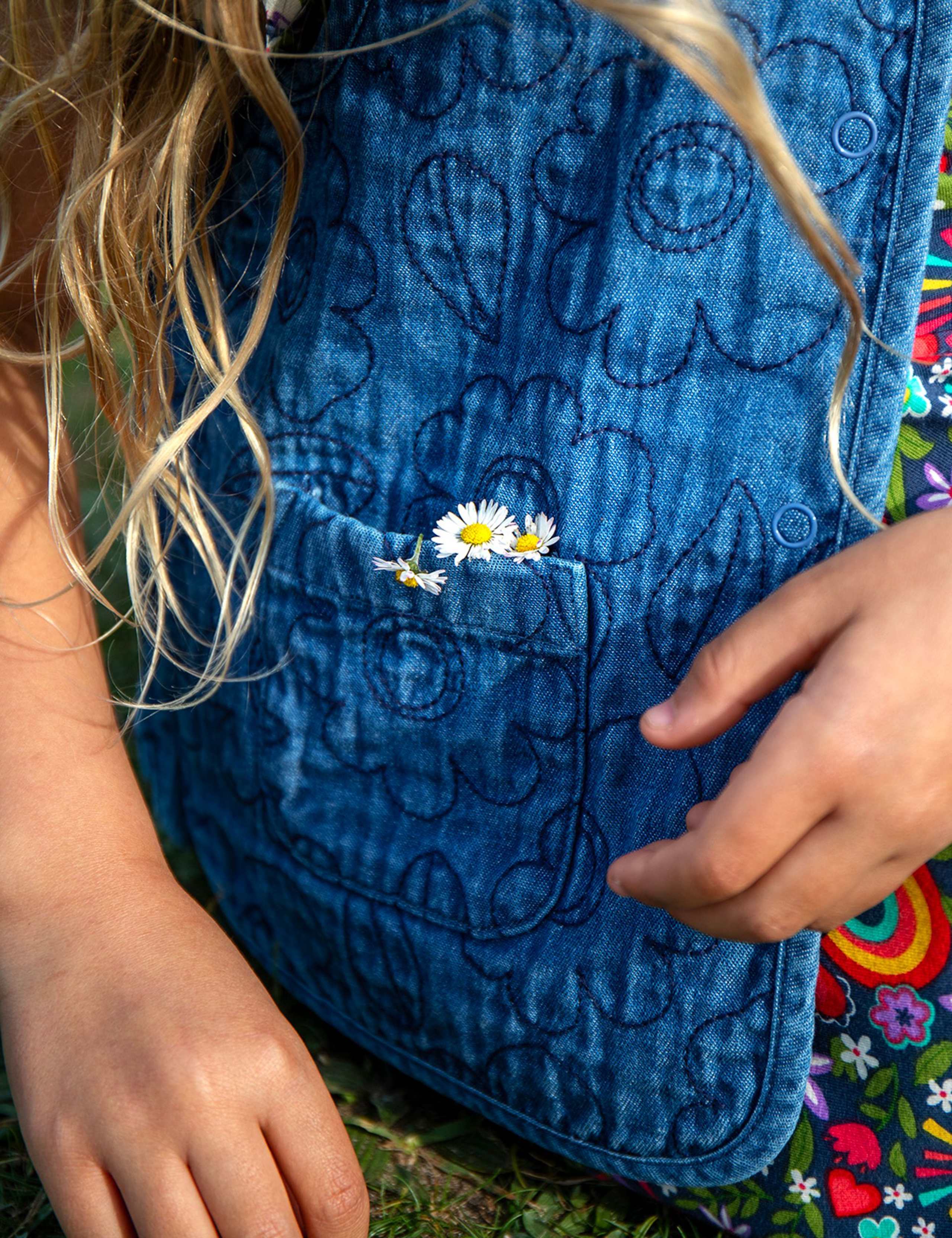 Denim Floral Embroidered Waistcoat (1-12 Yrs) 3 of 6