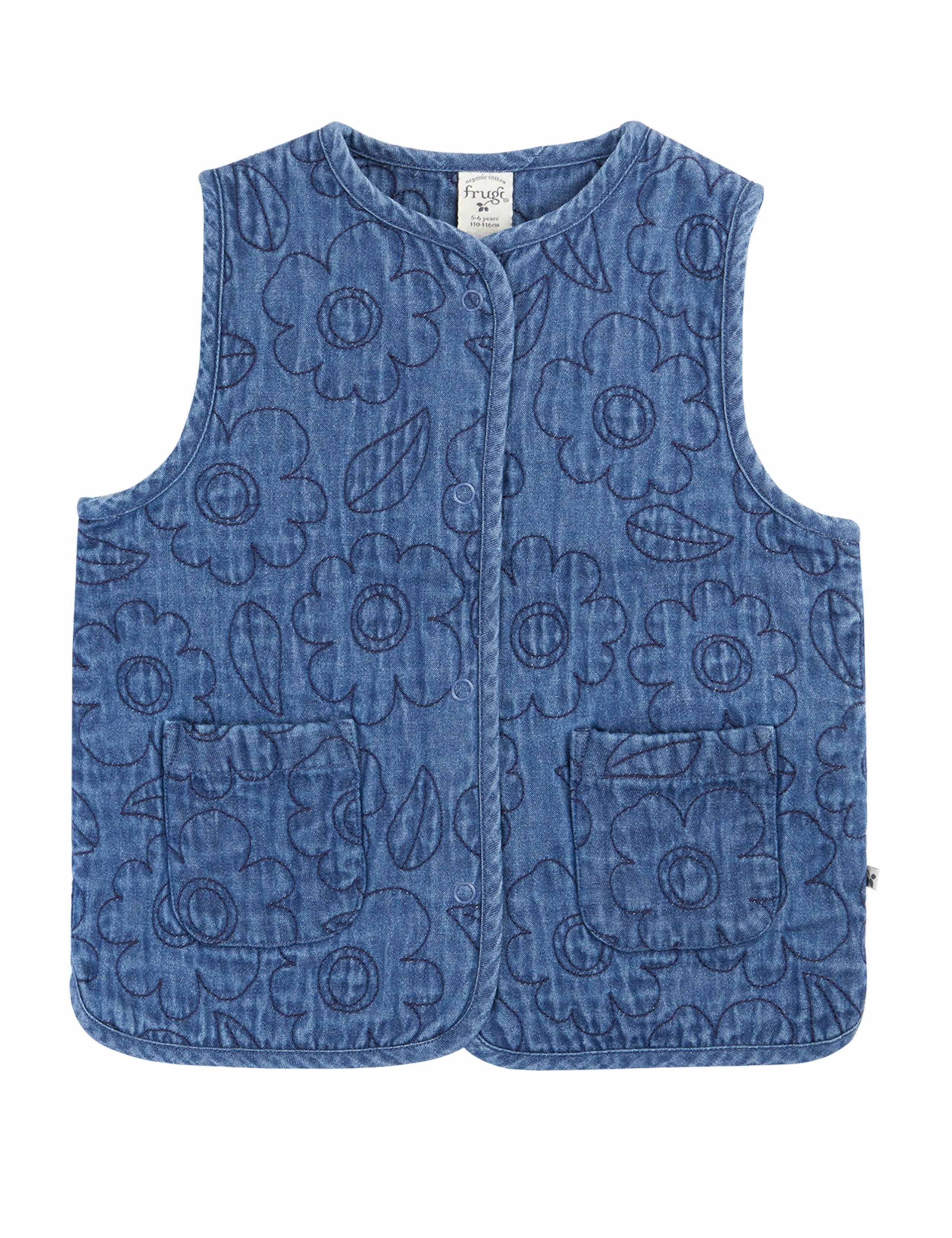 Denim Floral Embroidered Waistcoat (1-12 Yrs) 4 of 6