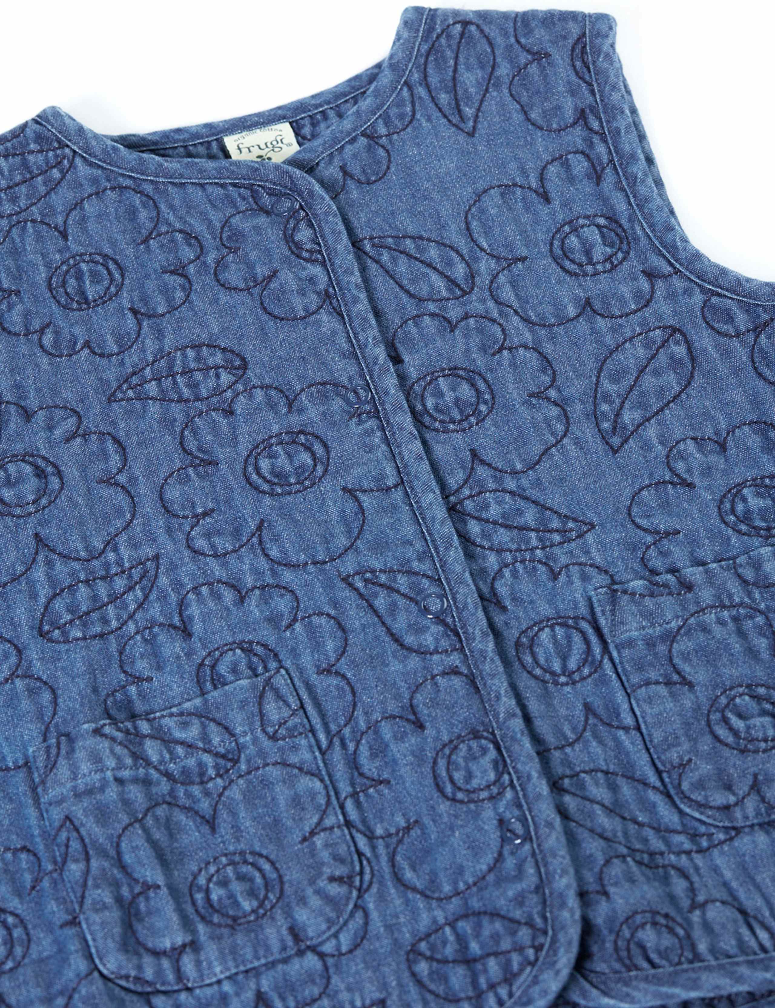 Denim Floral Embroidered Waistcoat (1-12 Yrs) 6 of 6