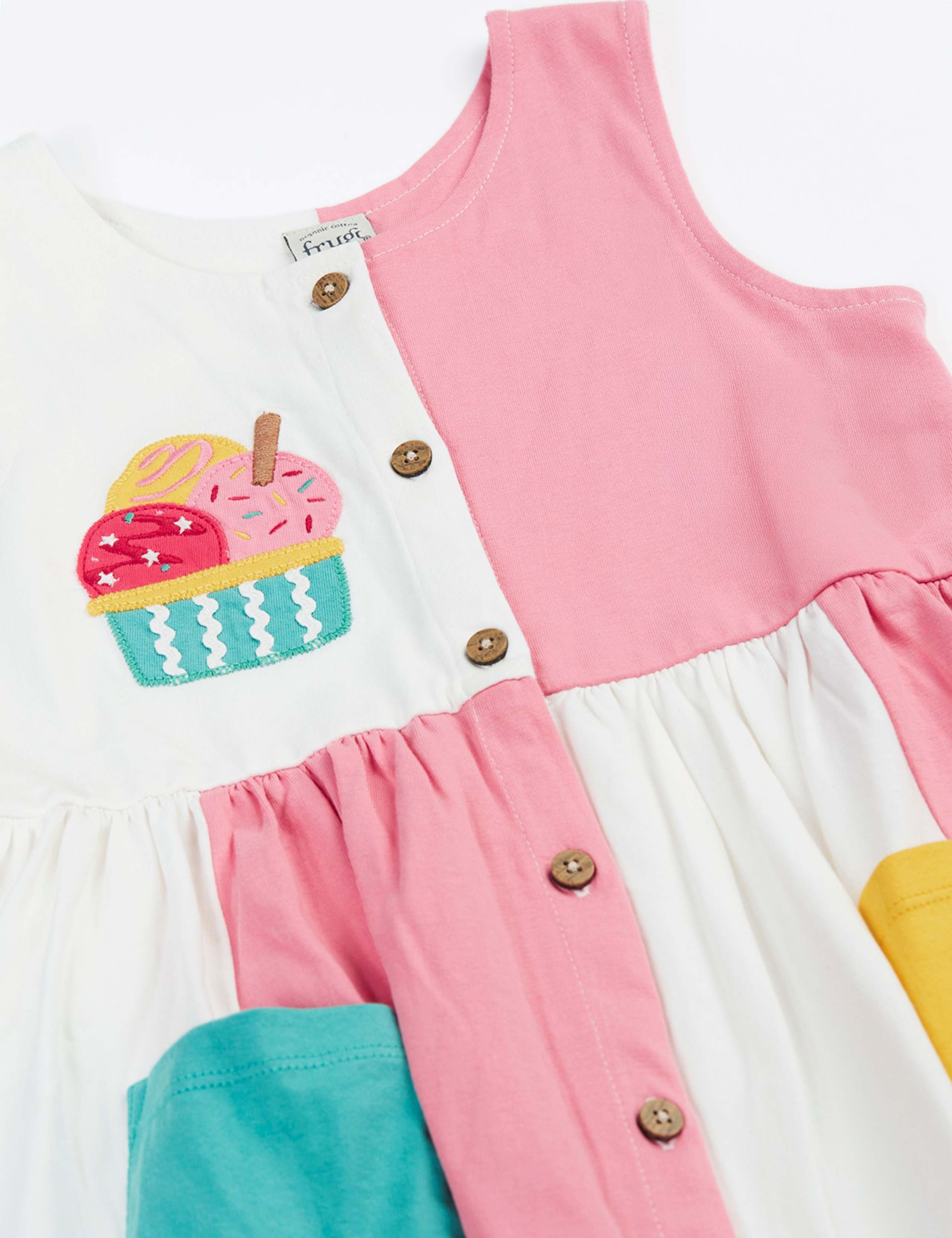 Pure Cotton Colour Block Dress (1-10 Years) 4 of 4