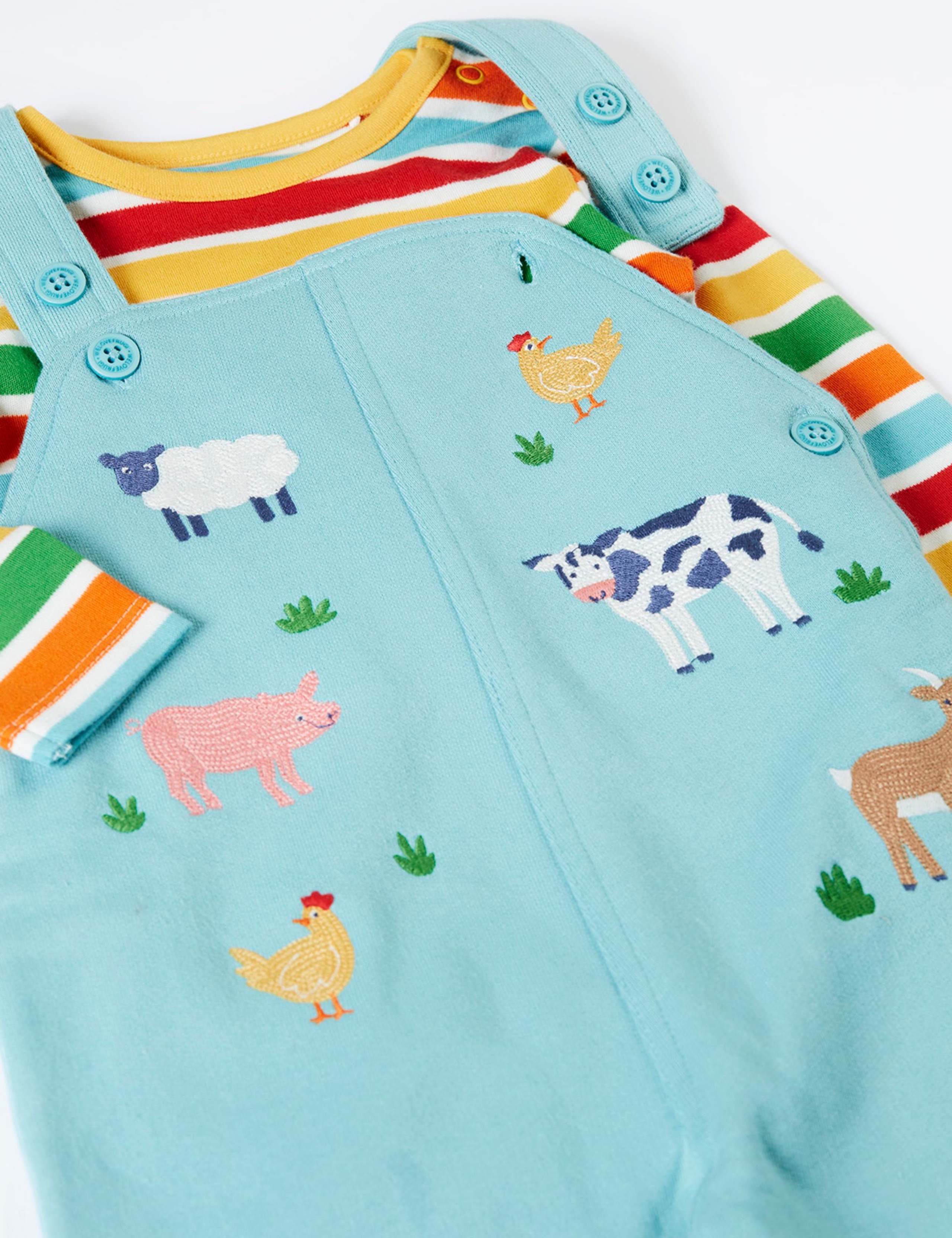 2 Piece Cotton Rich Dungaree Outfit (3-24 Months) 2 of 3